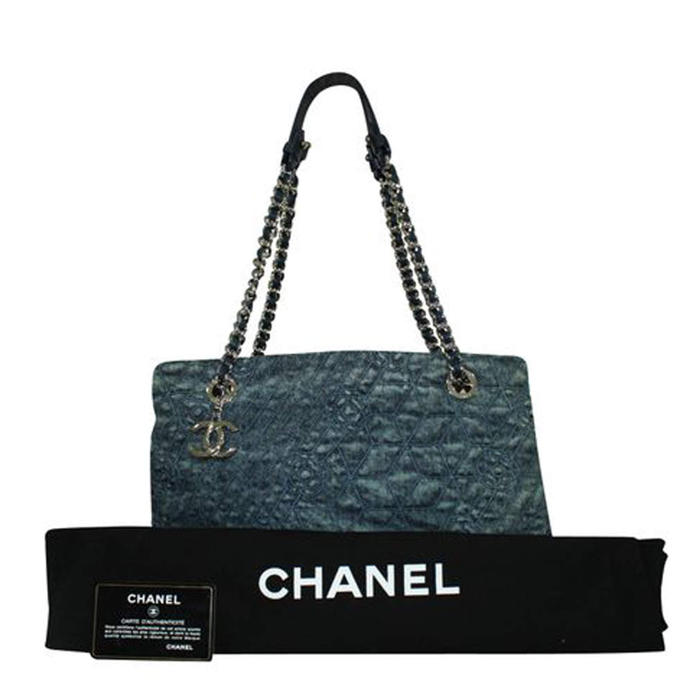 Chanel Blue Denim Leather Camellia Tote Bag Chanel | TLC