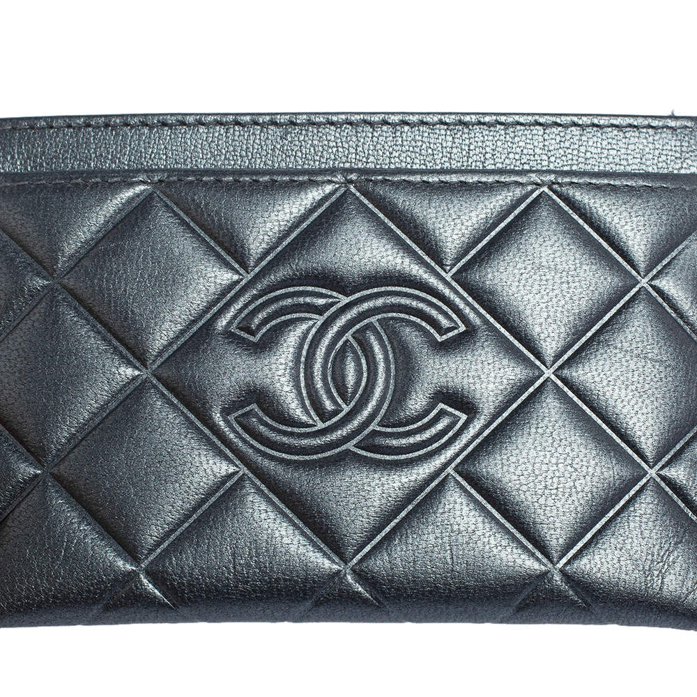 Chanel Light Gray Miss Coco Card Holder on Chain – The Closet
