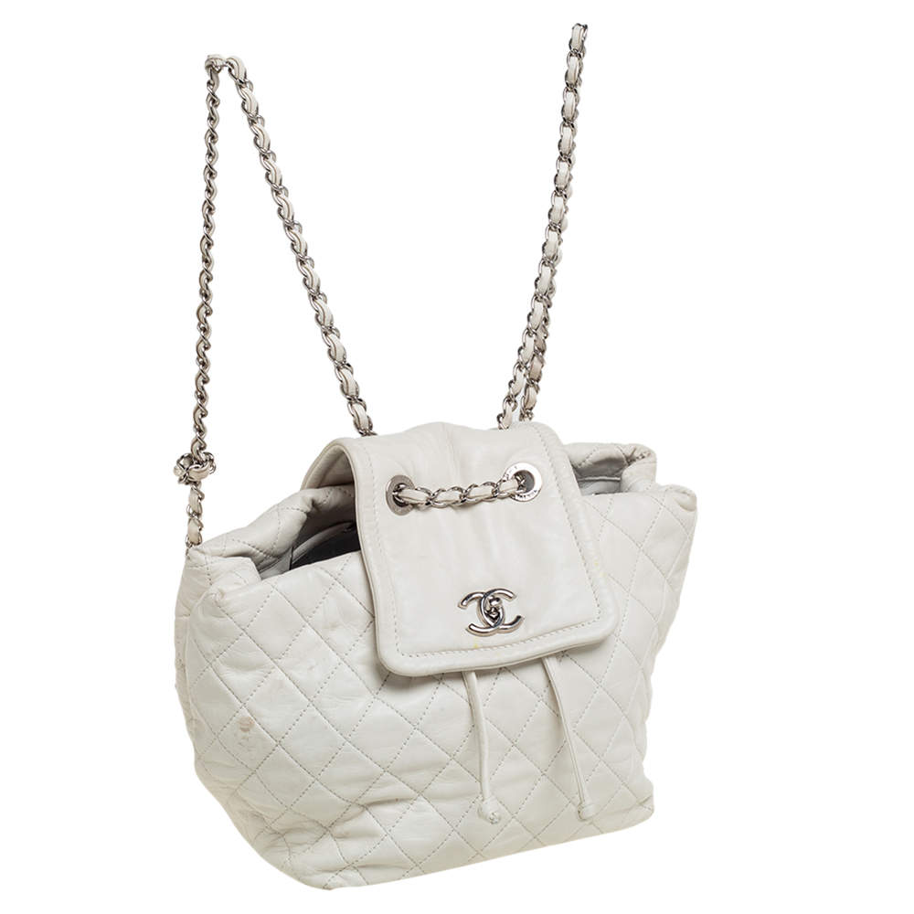 Chanel White Quilted Leather Paris-Shanghai Beijing 2 in 1 Backpack Chanel  | TLC