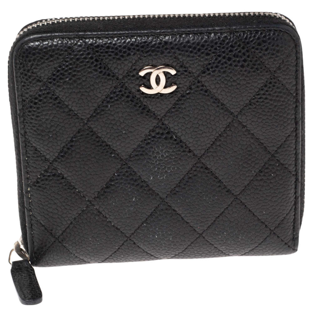 Chanel Black Caviar Leather Petit Portefeuille Wallet