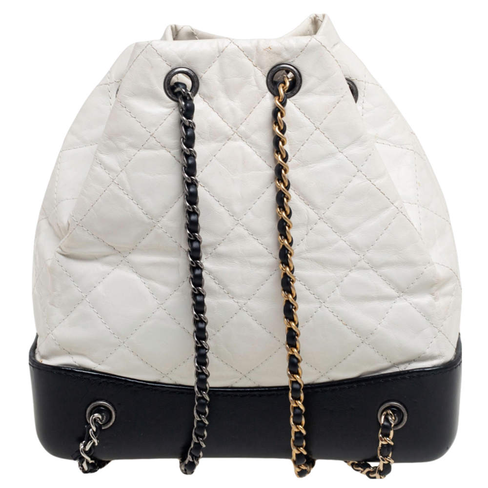 Gabrielle leather backpack Chanel White in Leather - 32085539