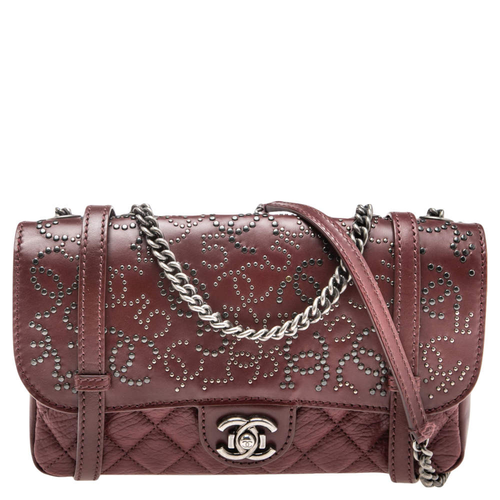 مملوكة مسبقًا Chanel Red Quilted Leather Paris Dallas Studded Flap Bag