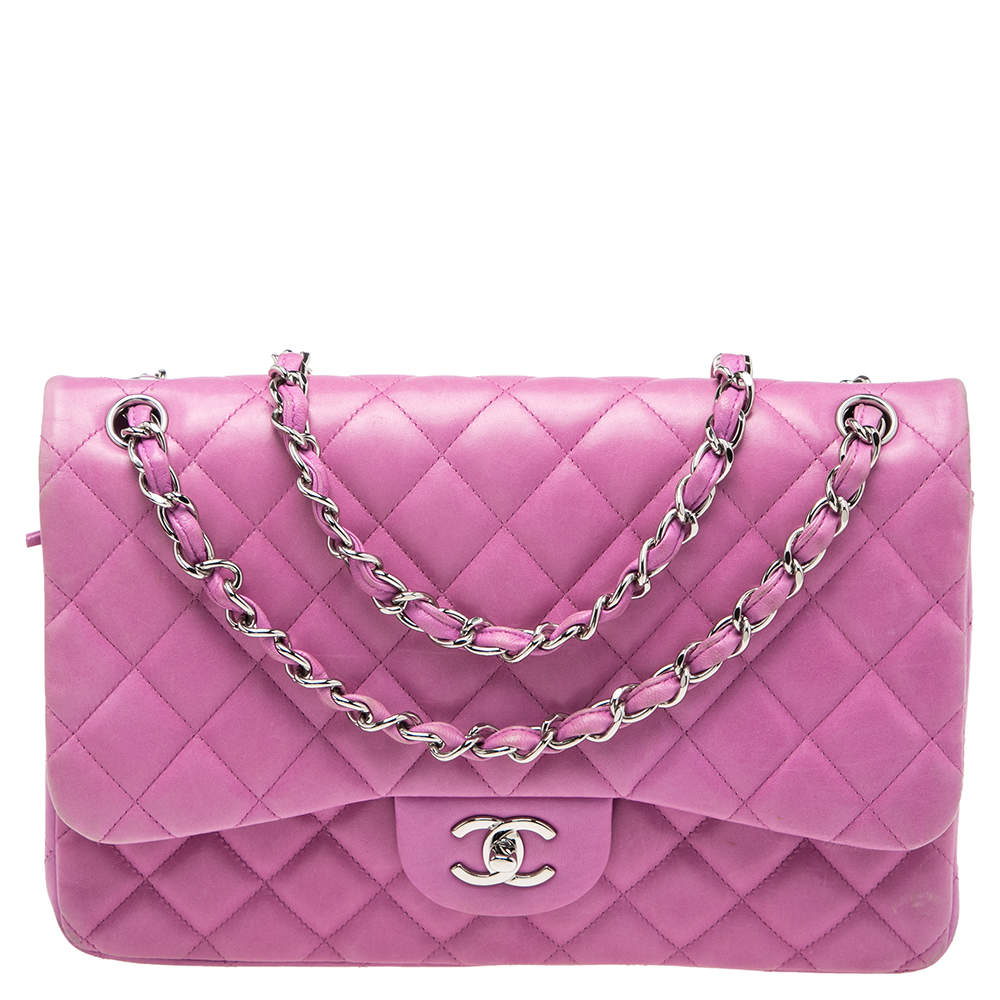 Chanel Lilac Quilted Leather Jumbo Classic Double Flap Bag Chanel | The ...