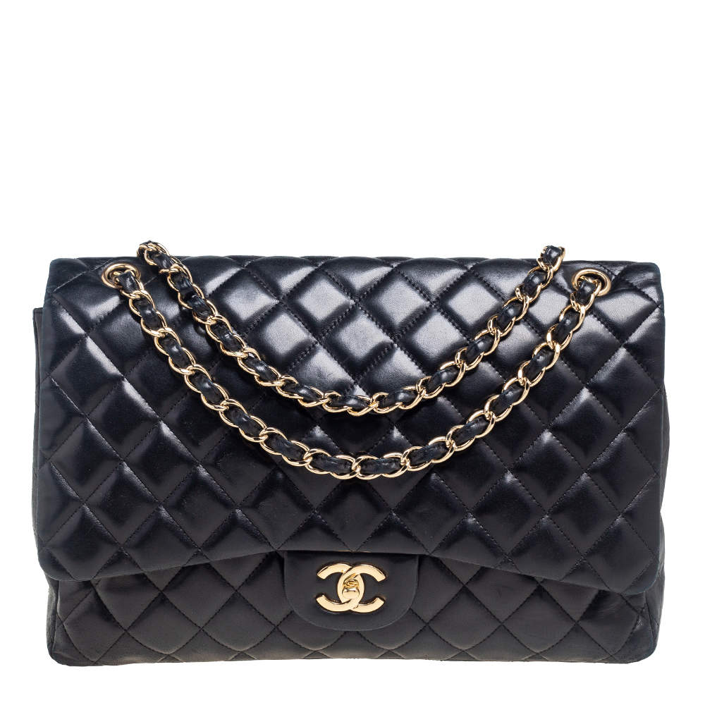 مملوكة مسبقًا Chanel Black Quilted Leather Maxi Classic Single Flap Bag
