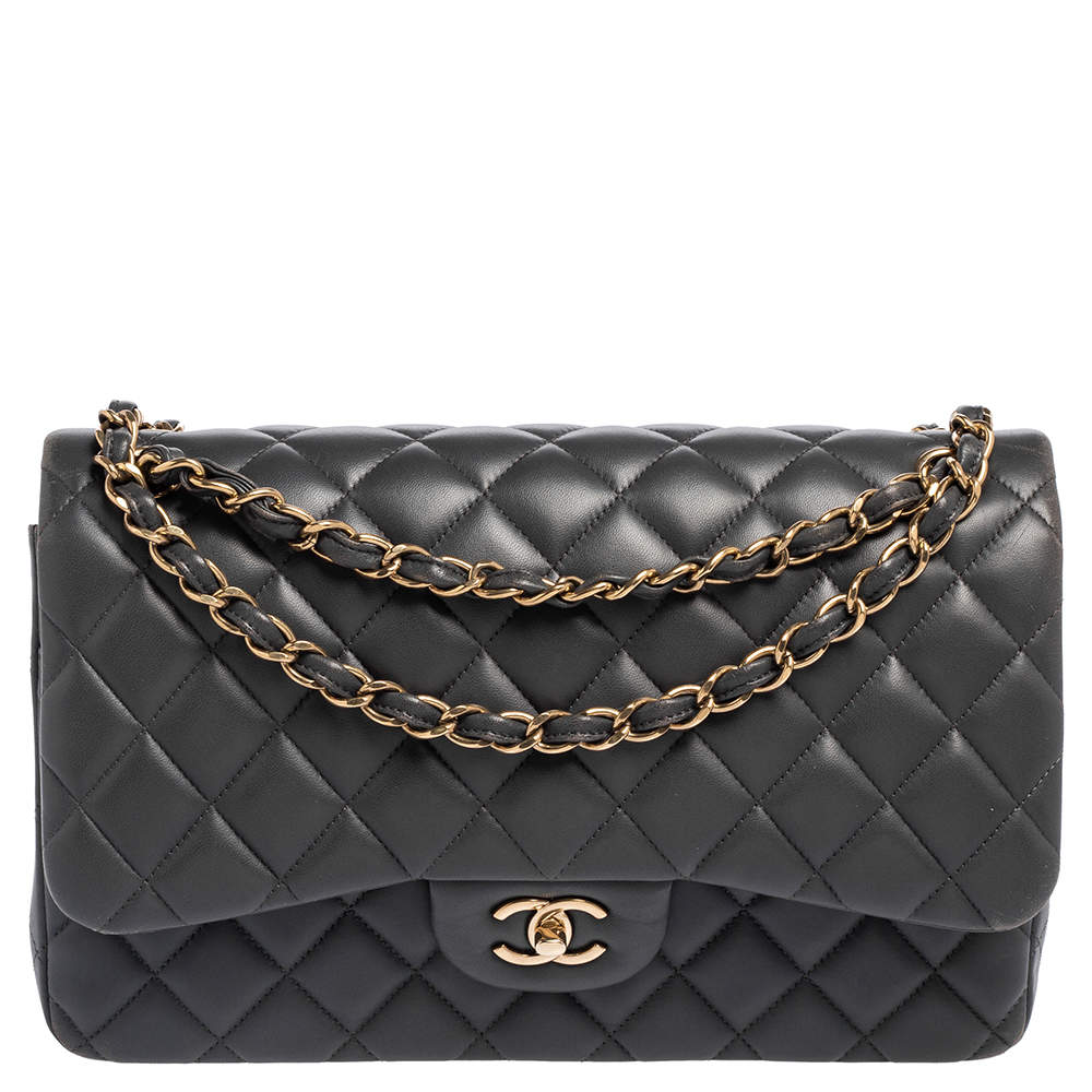Chanel Grey Quilted Leather Jumbo Classic Double Flap Bag Chanel | The ...