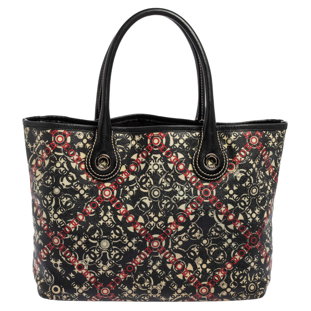 Pre Owned حقيبة يد شانيل كانفاس مقوي طباعة كوكو سي سي متعدد الألوان