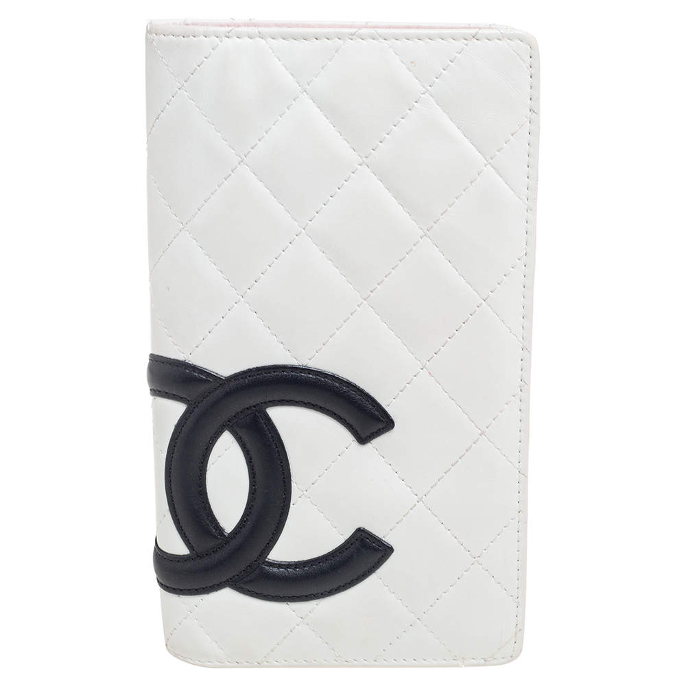 Chanel White Quilted Leather Cambon Ligne Bifold Wallet
