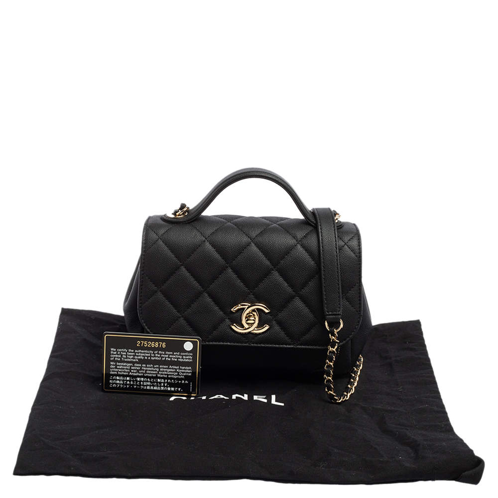 Chanel Black Caviar Leather Small Business Affinity Flap Shoulder Bag Chanel