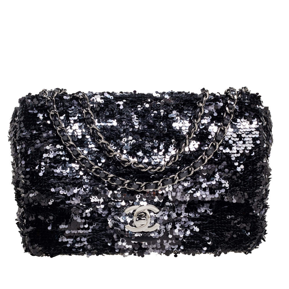 Chanel Sequin Small Single Flap Black White – STYLISHTOP