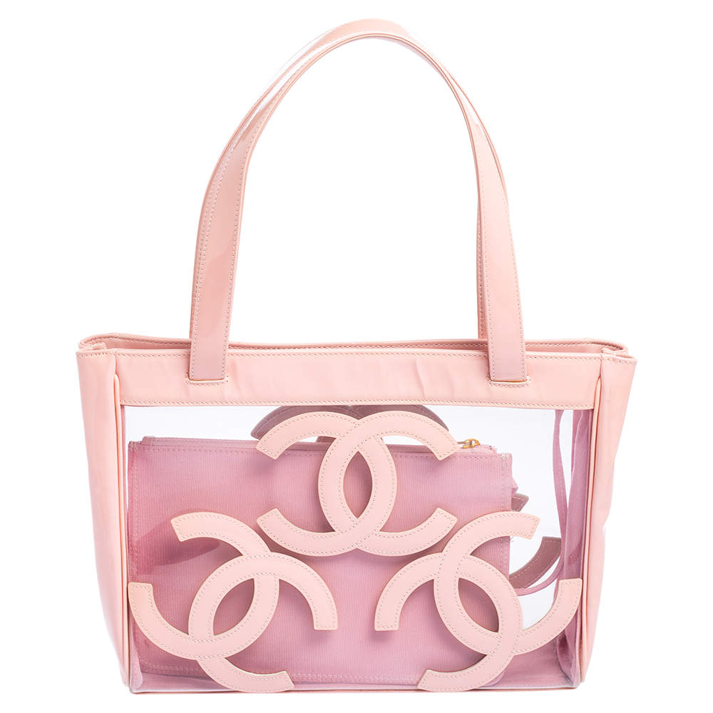 Chanel Light Pink PVC and Patent Leather Medium Triple CC Tote Chanel | The  Luxury Closet