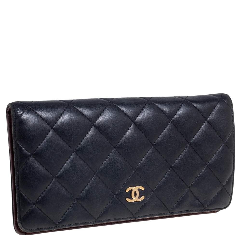 chanel quilted yen wallet