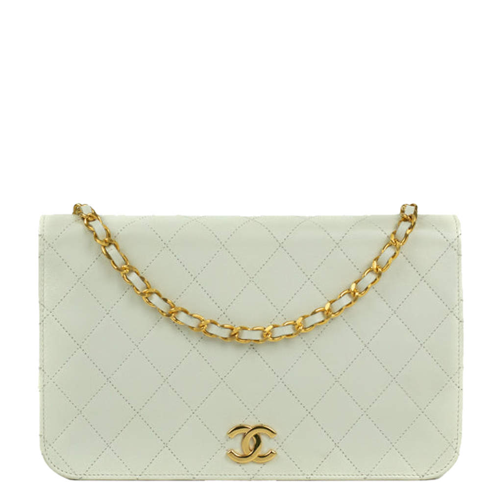 Chanel White Leather Vintage Flap Bag Chanel | TLC