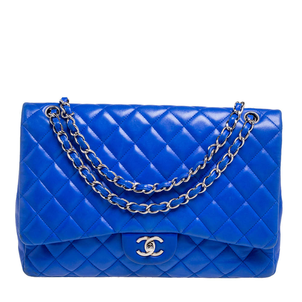 مملوكة مسبقًا Chanel Royal Blue Quilted Leather Maxi Classic Single Flap Bag