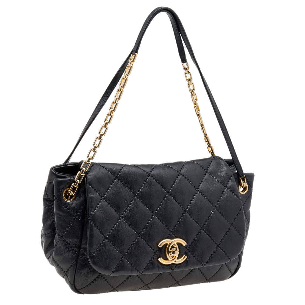 Chanel Vintage - Luxe Ligne Accordion Flap Bag - Black - Leather Handbag -  Luxury High Quality - Avvenice