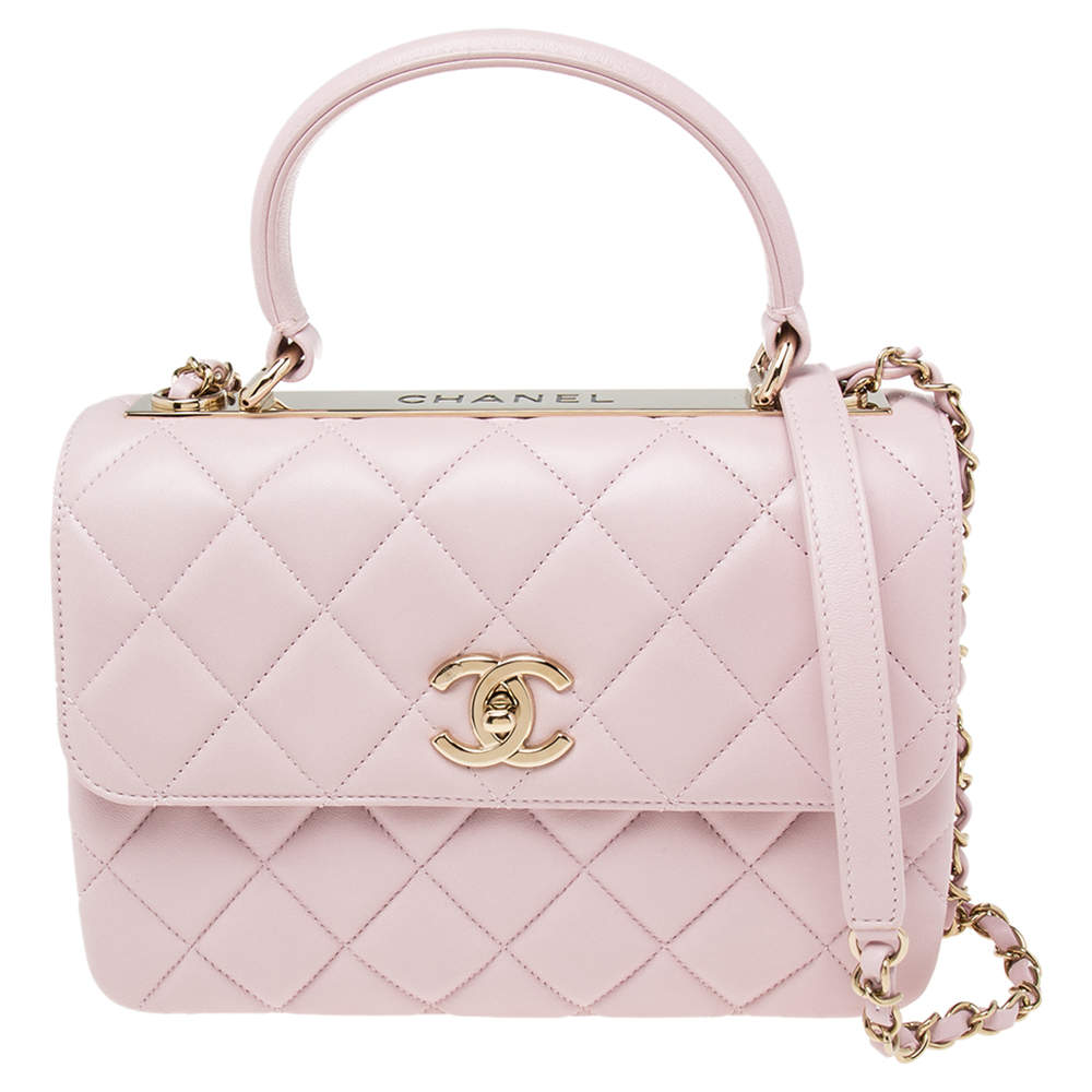 Chanel  Small Trendy CC Flap Bag  Brand New  Champagne Gold Hardware   PinkLilac Lambskin  Bagista