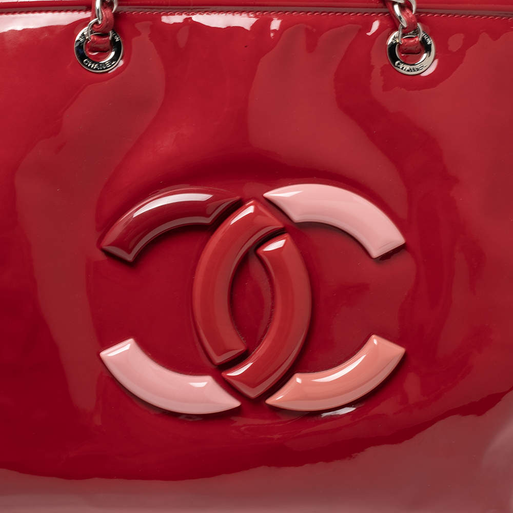 CHANEL Patent Calfskin XL Lipstick Tote Red 110644