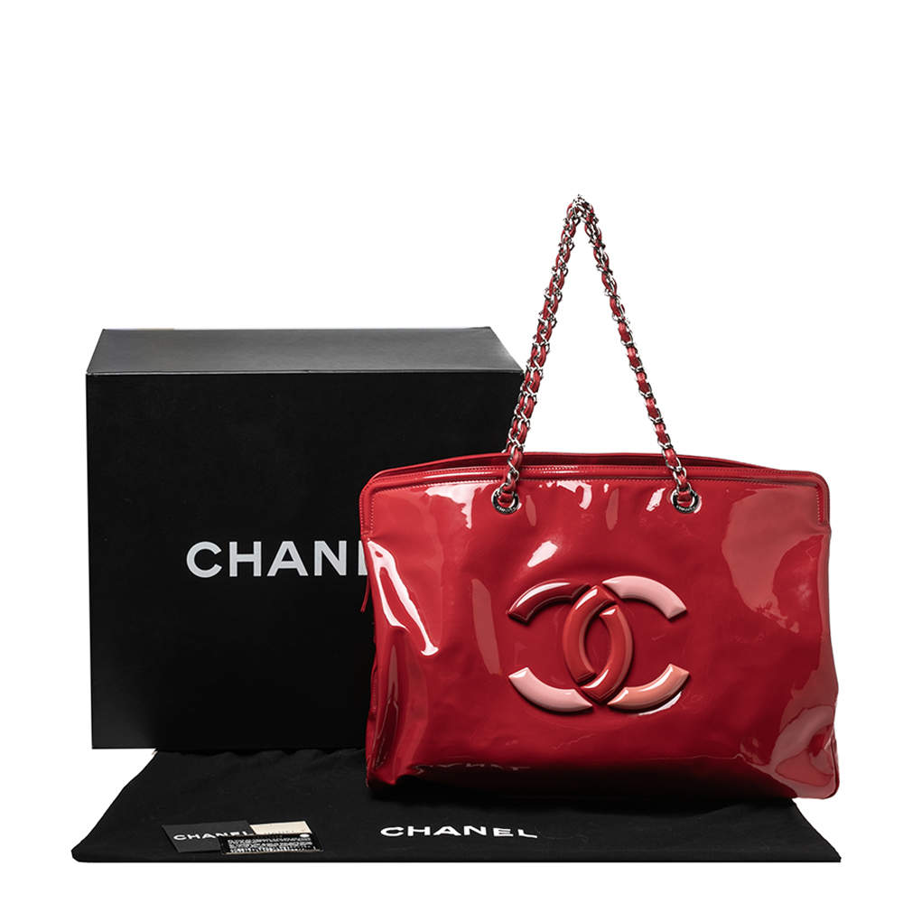 CHANEL Patent Calfskin XL Lipstick Tote Red 110644