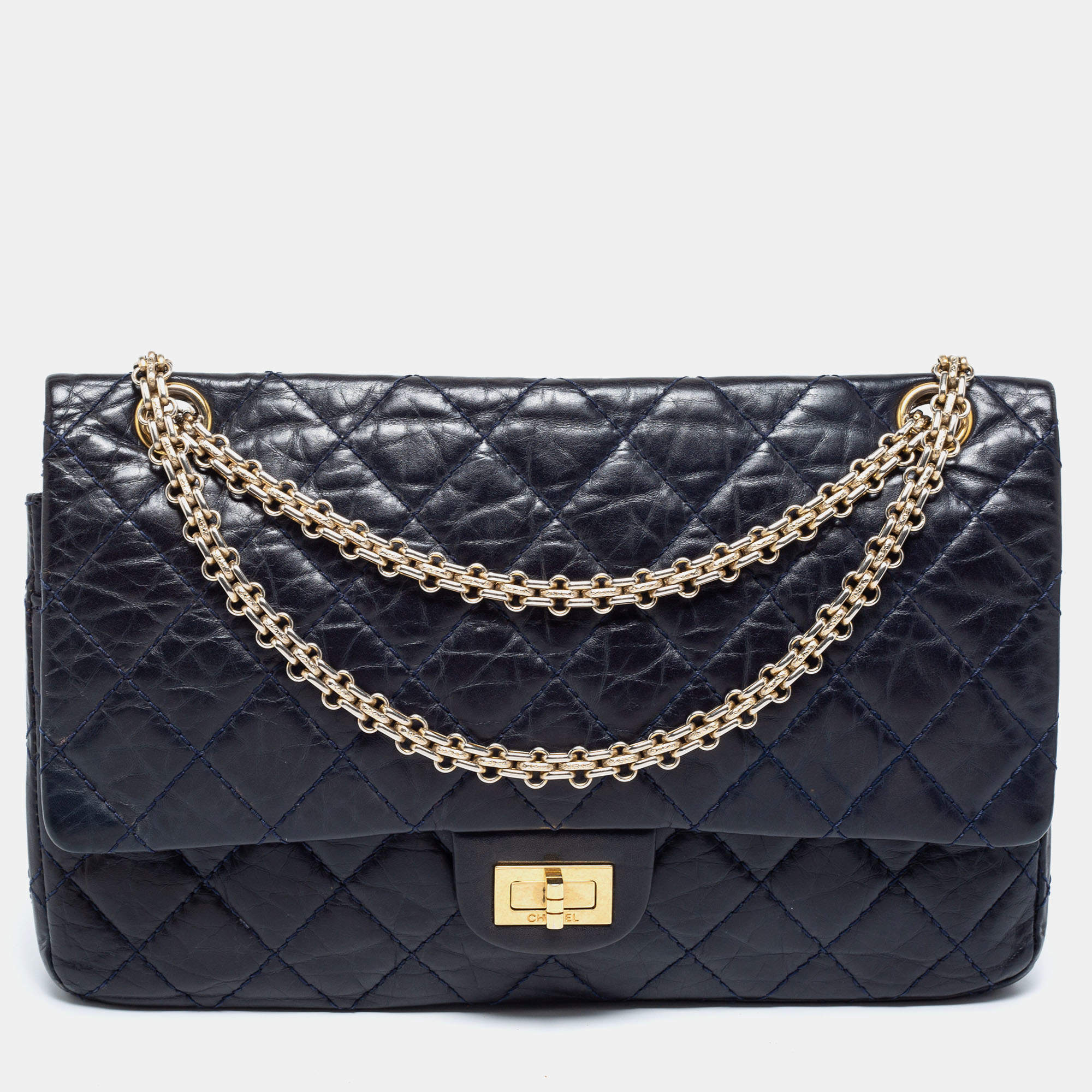 Chanel Blue Quilted Leather Reissue 2.55 Classic 226 Flap Bag Chanel ...