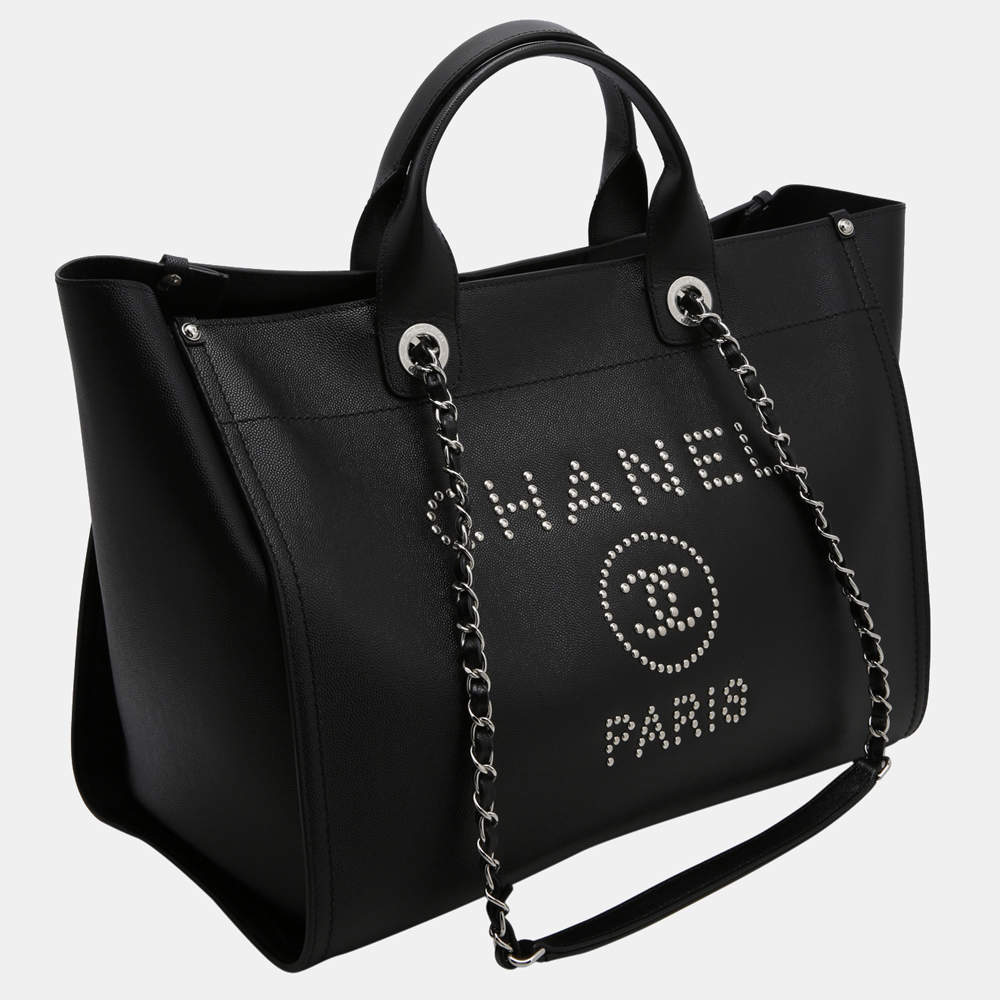 Deauville leather handbag Chanel Black in Leather - 32352365