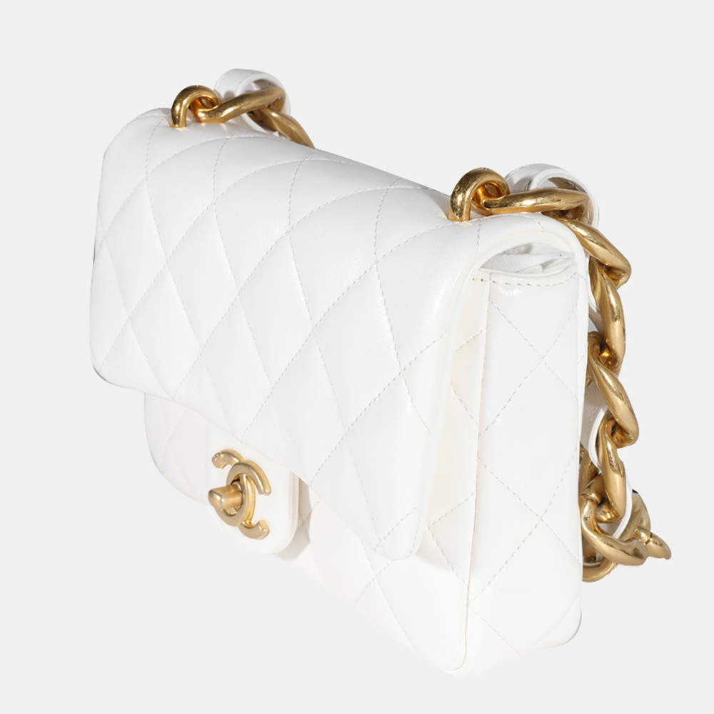 Chanel Small Hobo Bag Grained Calfskin In White - Praise To Heaven