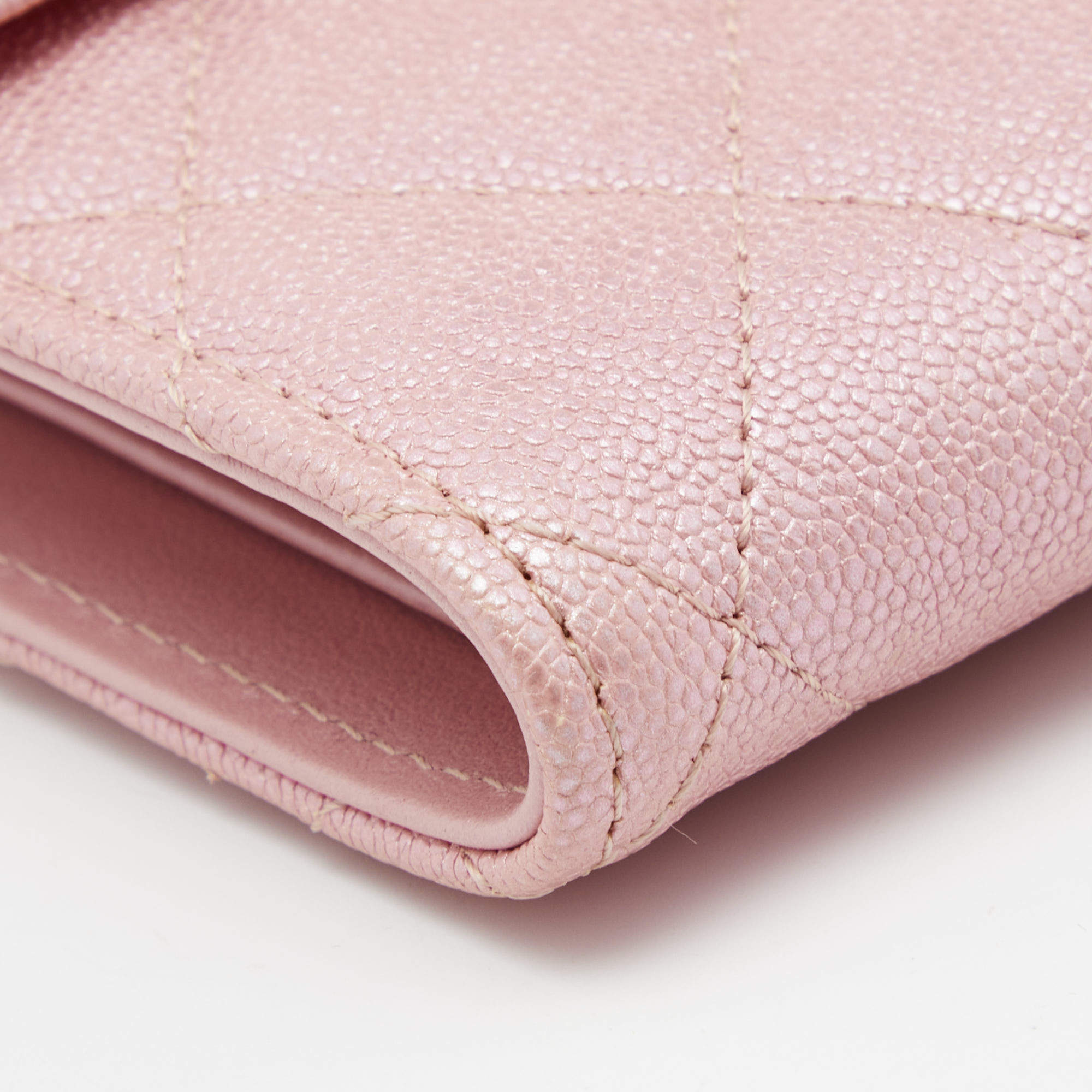 CHANEL Caviar Quilted Medium Flap Wallet Dark Pink 1235489