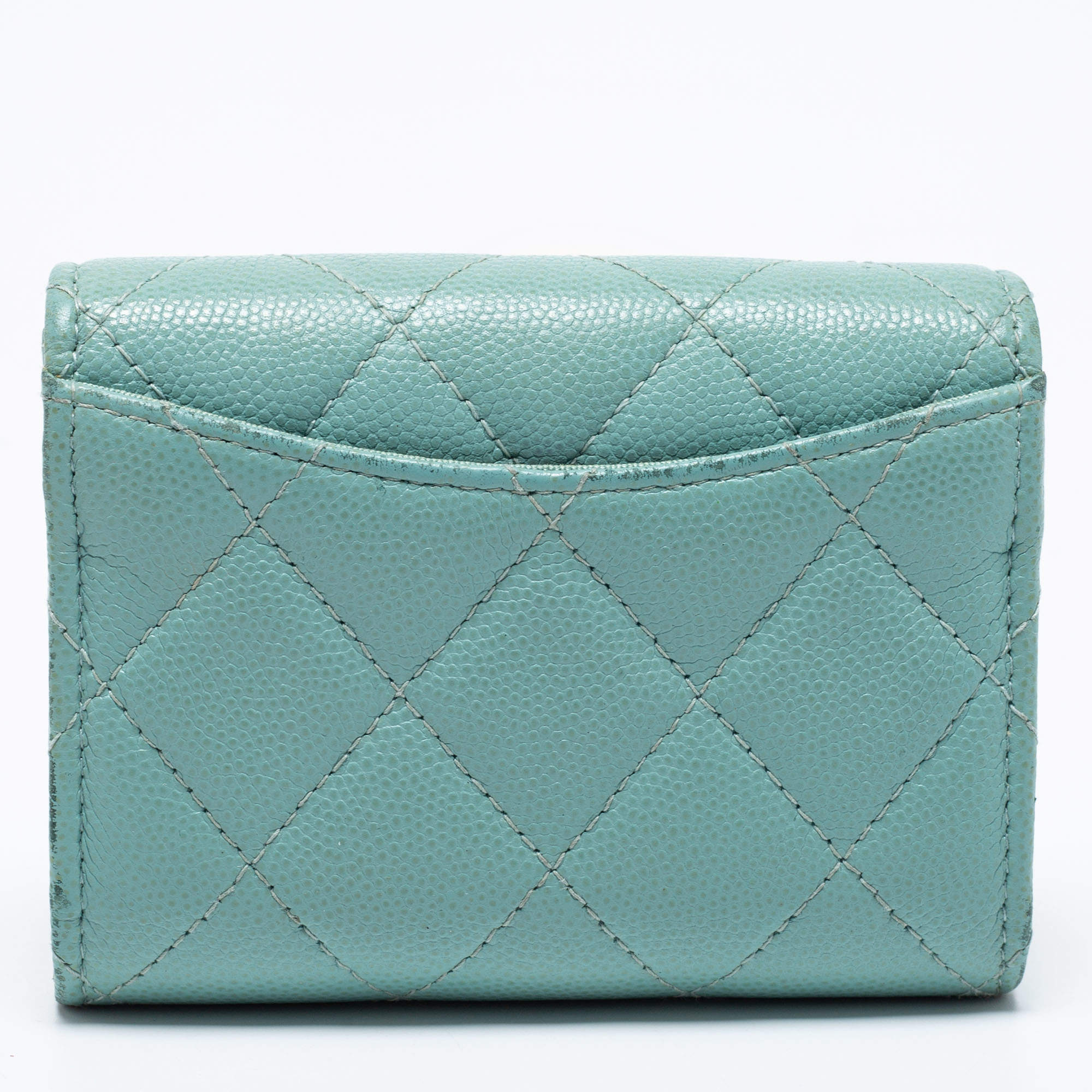 CHANEL 19C Tiffany Blue Caviar XL Card Holder Wallet *New - Timeless  Luxuries