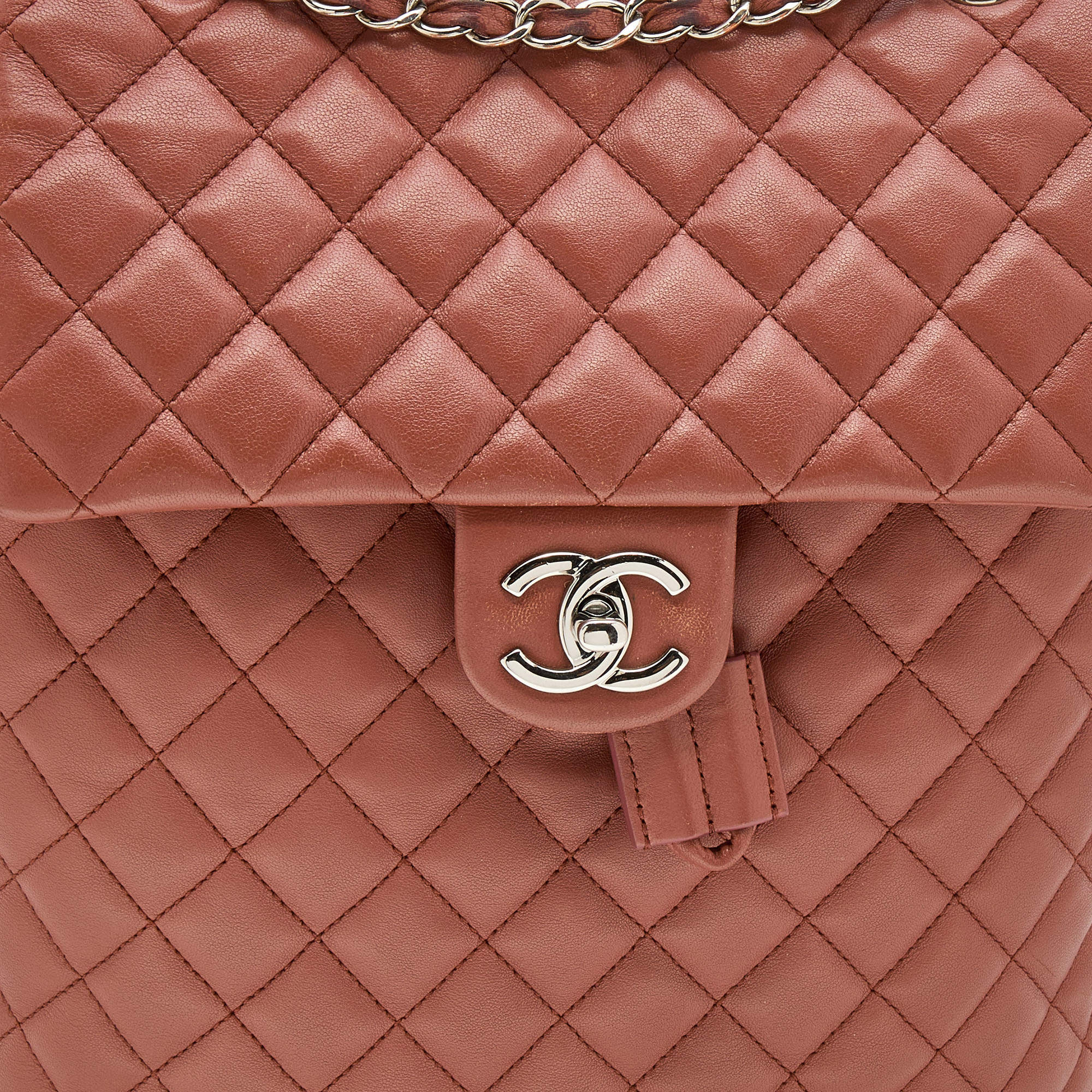 Chanel Rust Brown Quilted Leather Large Urban Spirit Backpack Chanel