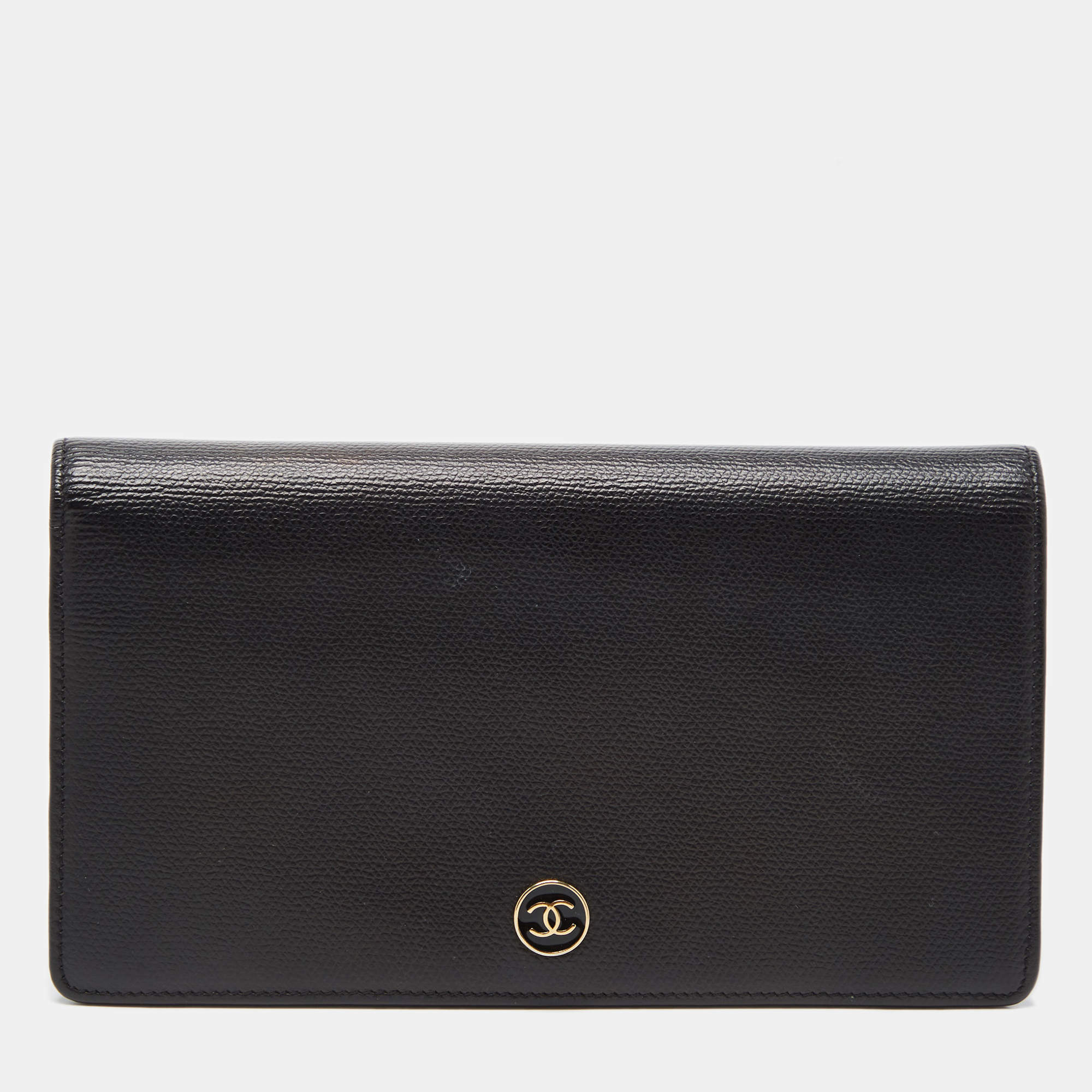 Pre Owned Chanel Black Leather Long CC Continental Wallet