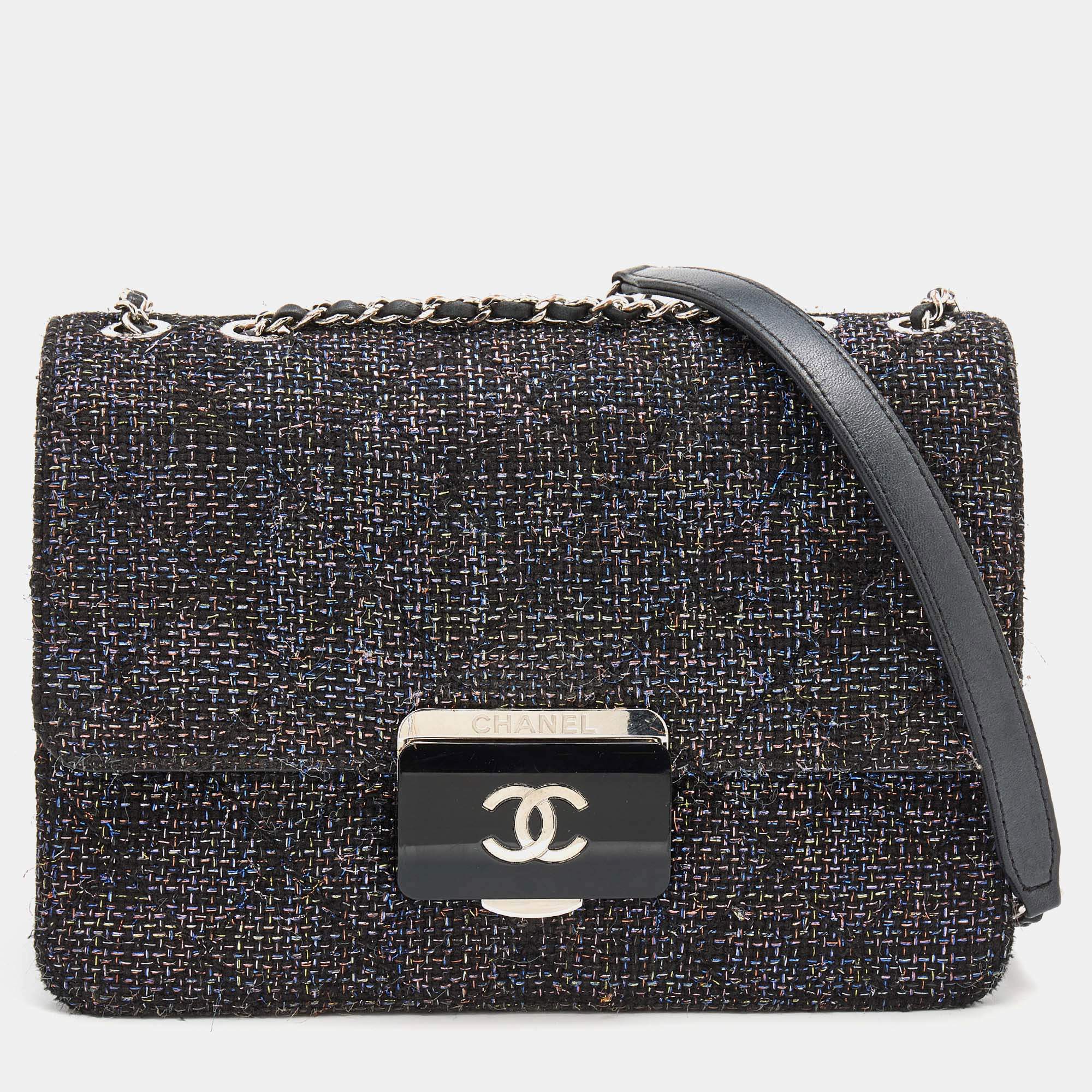 مملوكة مسبقًا Chanel Multicolor Tweed Beauty Lock Flap Bag