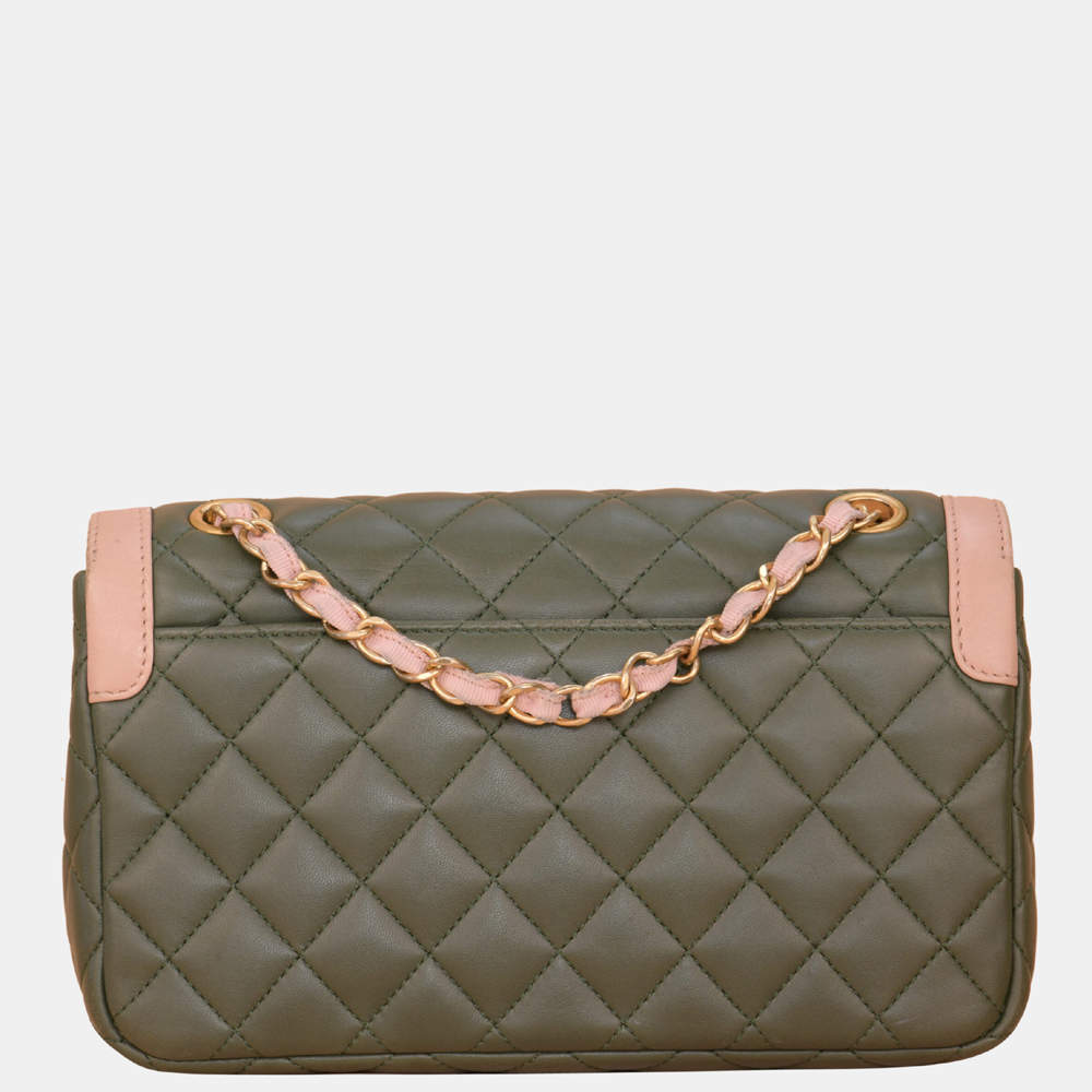 chanel pink and green bag