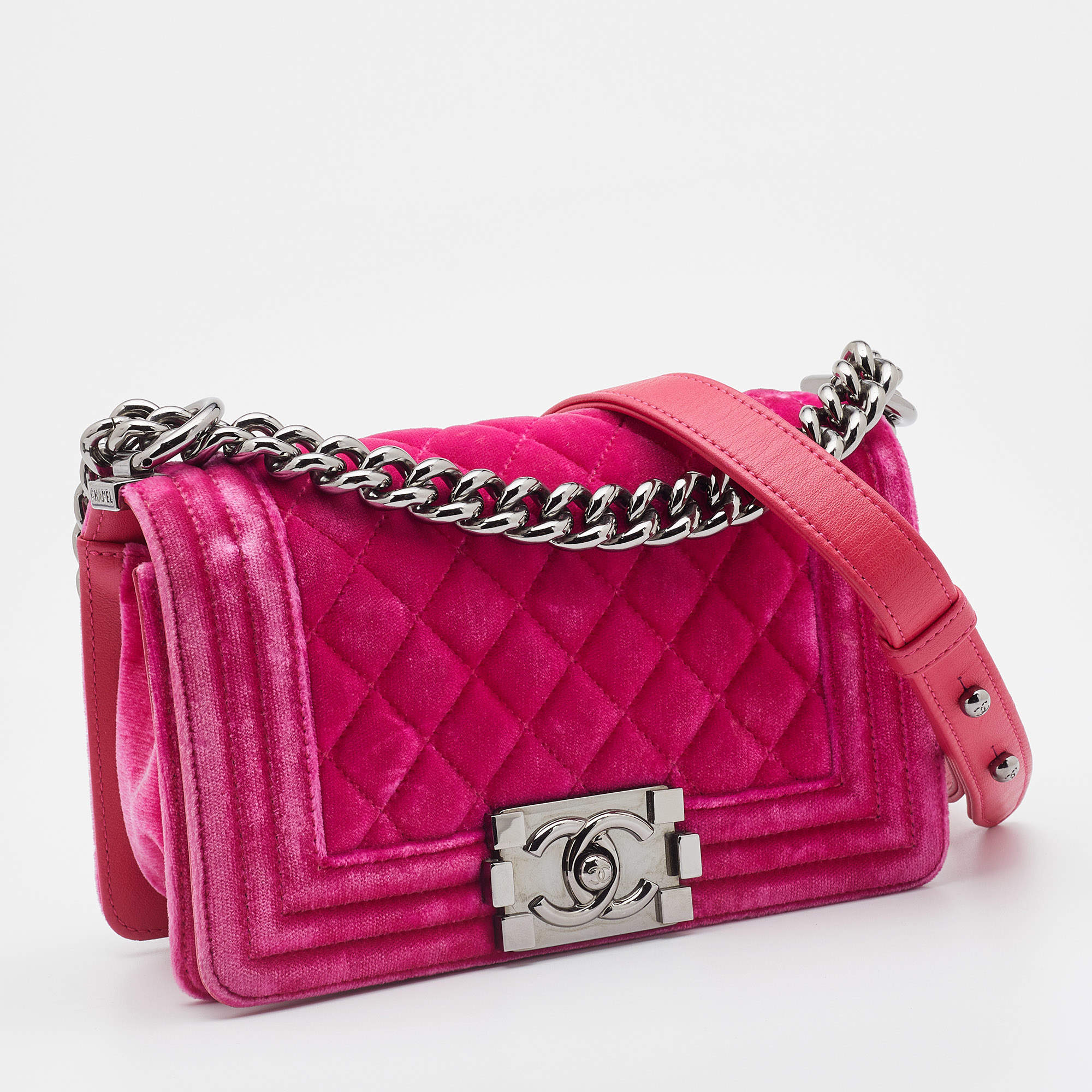 Chanel 2020 Pearl Crush Pink Bag Velvet ref445193  Joli Closet