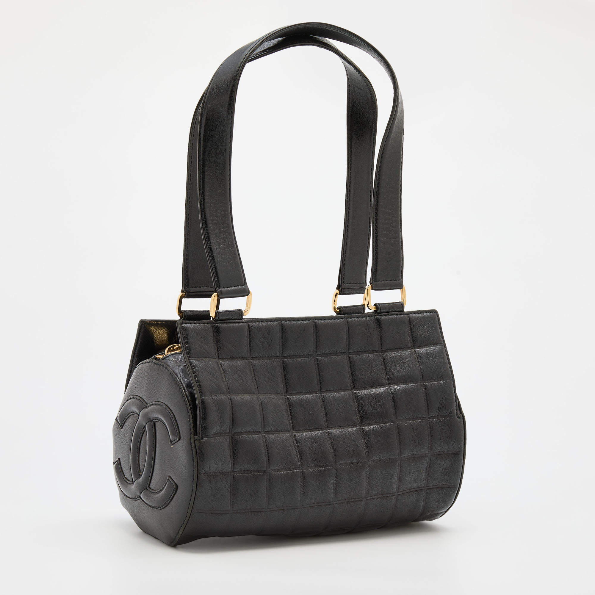 Chanel Black Leather Chocolate Bar Barrel Bag Chanel | TLC