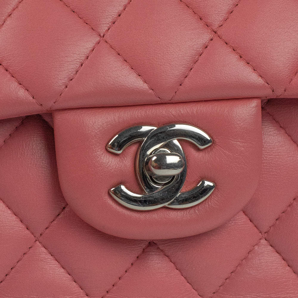 Chanel Classic Mini Rectangular 14C Sakura Pink Quilted Caviar