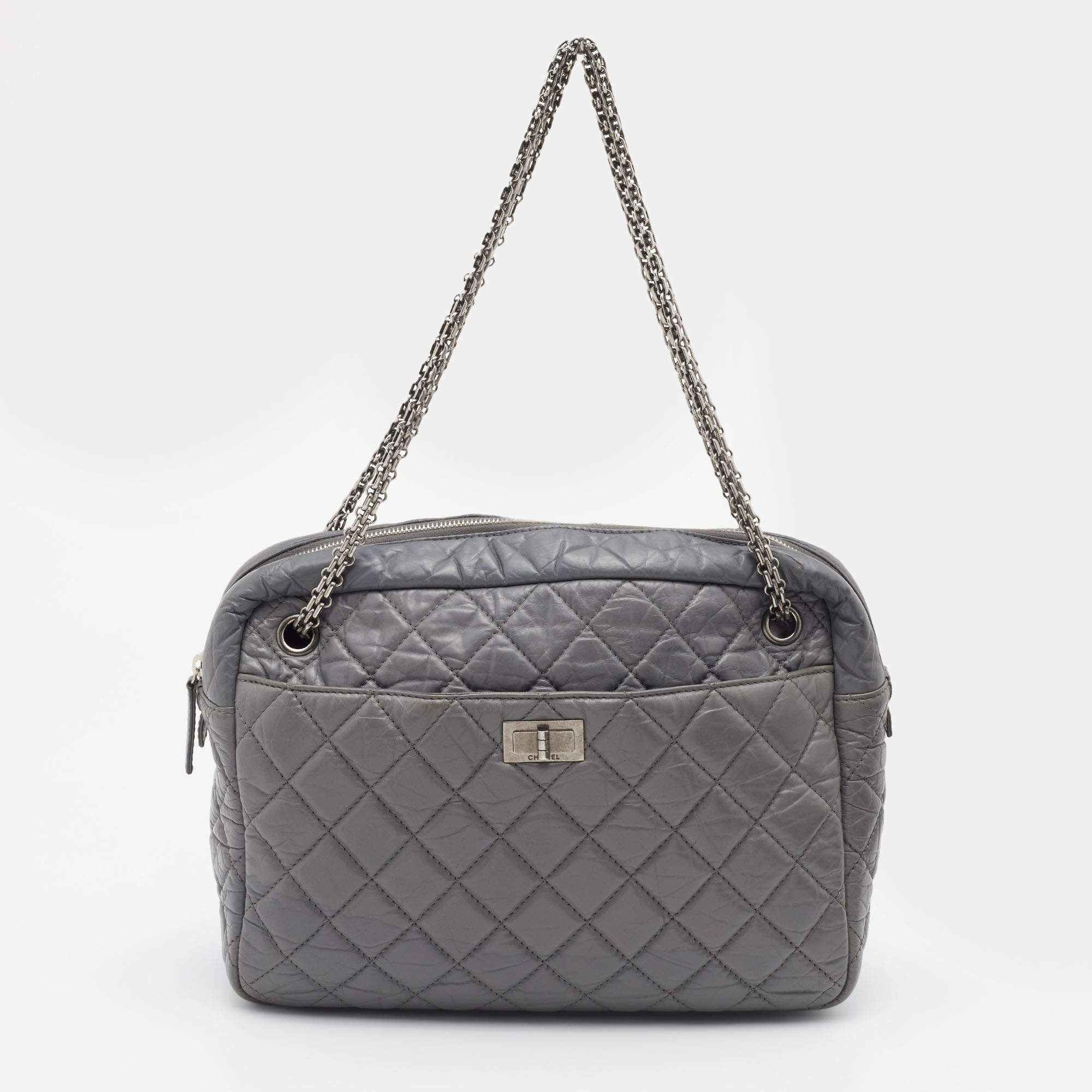 Chanel Grey Quilted Leather Large Reissue Camera Case Bag Chanel | The ...