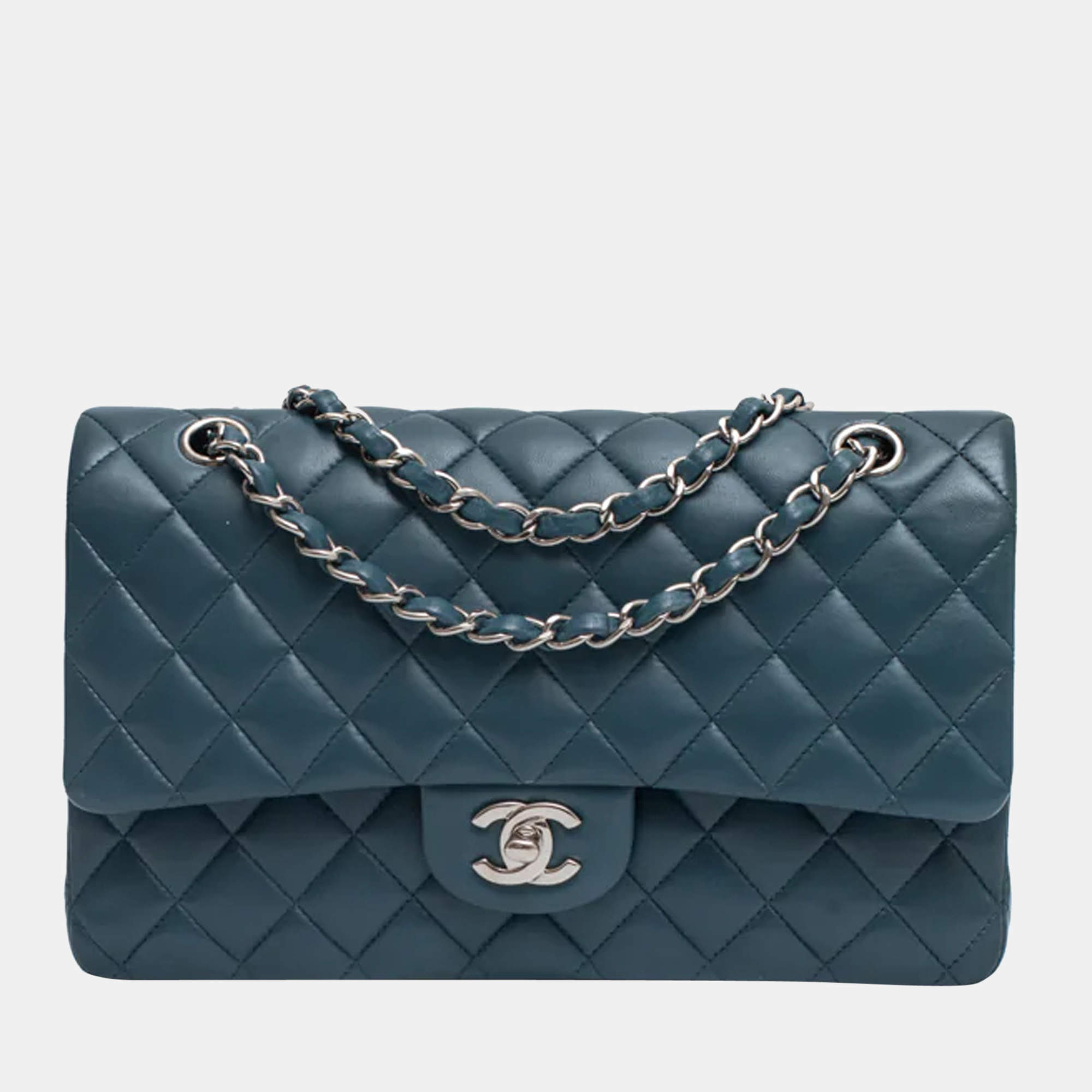 Chanel Blue Leather Classic Flap Bag TLC