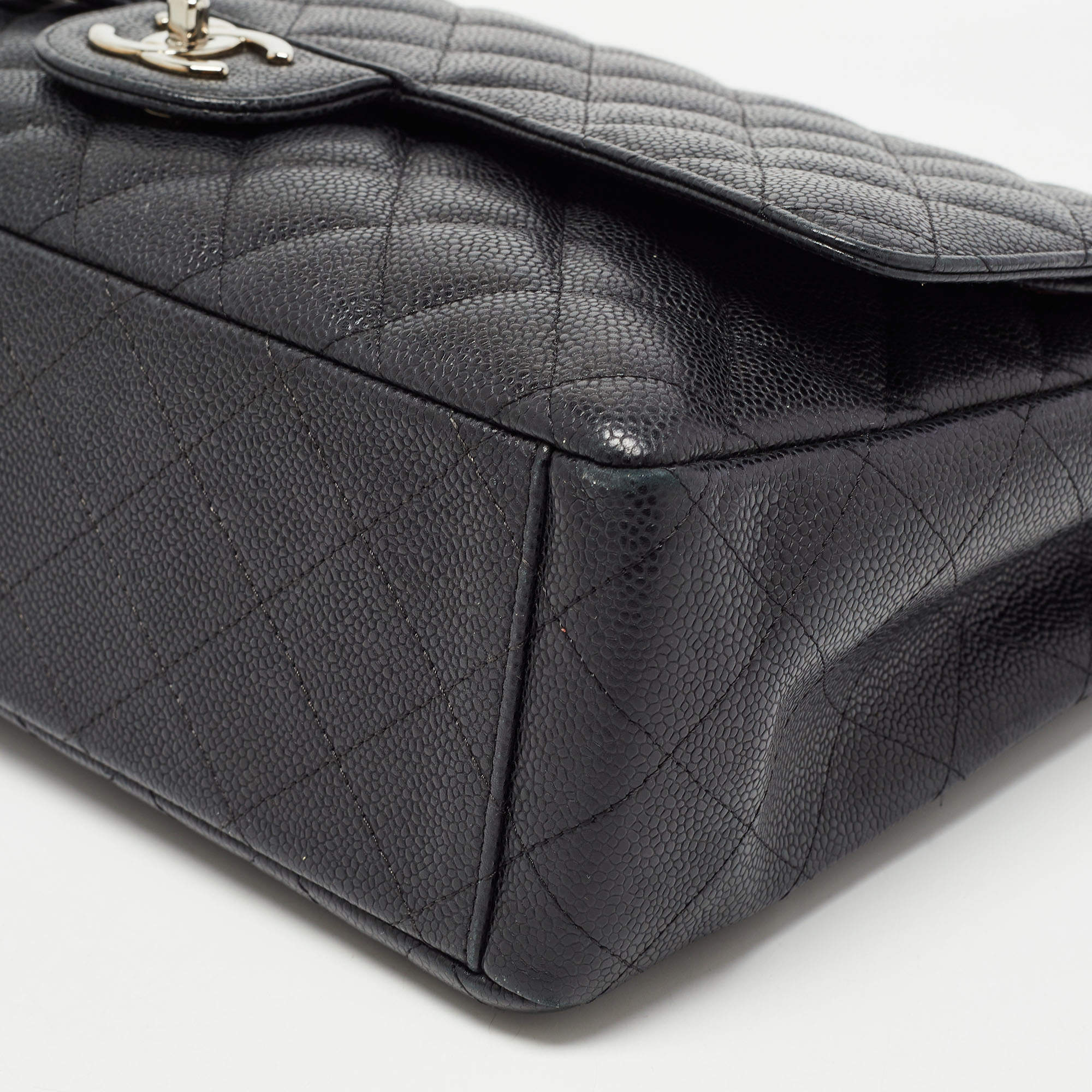 CHANEL Caviar Quilted Maxi Double Flap Black 1271406