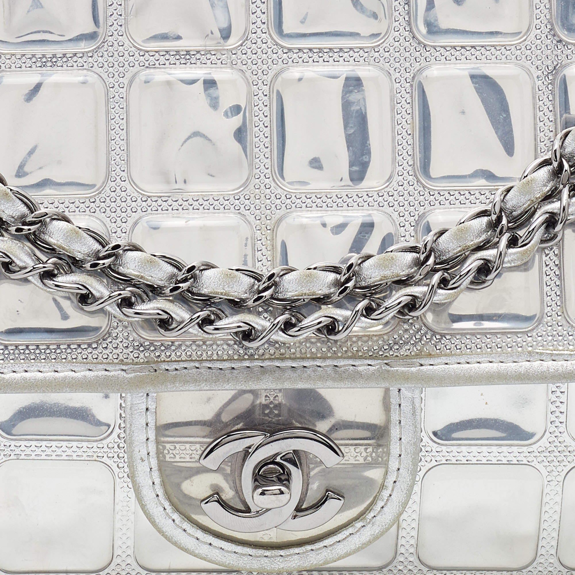 Chanel Vinyl Ice Cube Flap Bag Metallic Silver Silver Hardware – Coco  Approved Studio