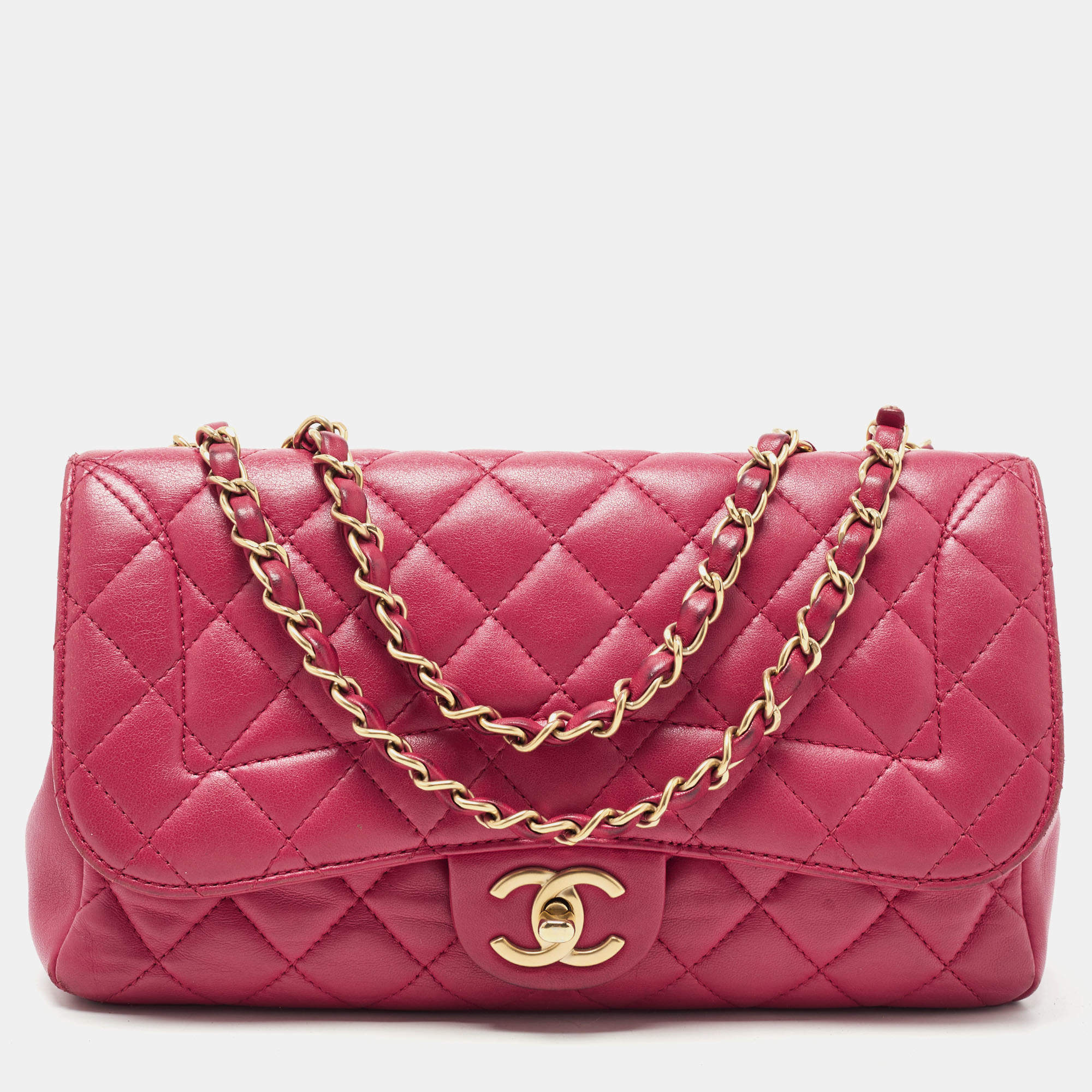 Pre Owned Chanel Red Quilted Leather Medium Mademoiselle Chic Flap Bag