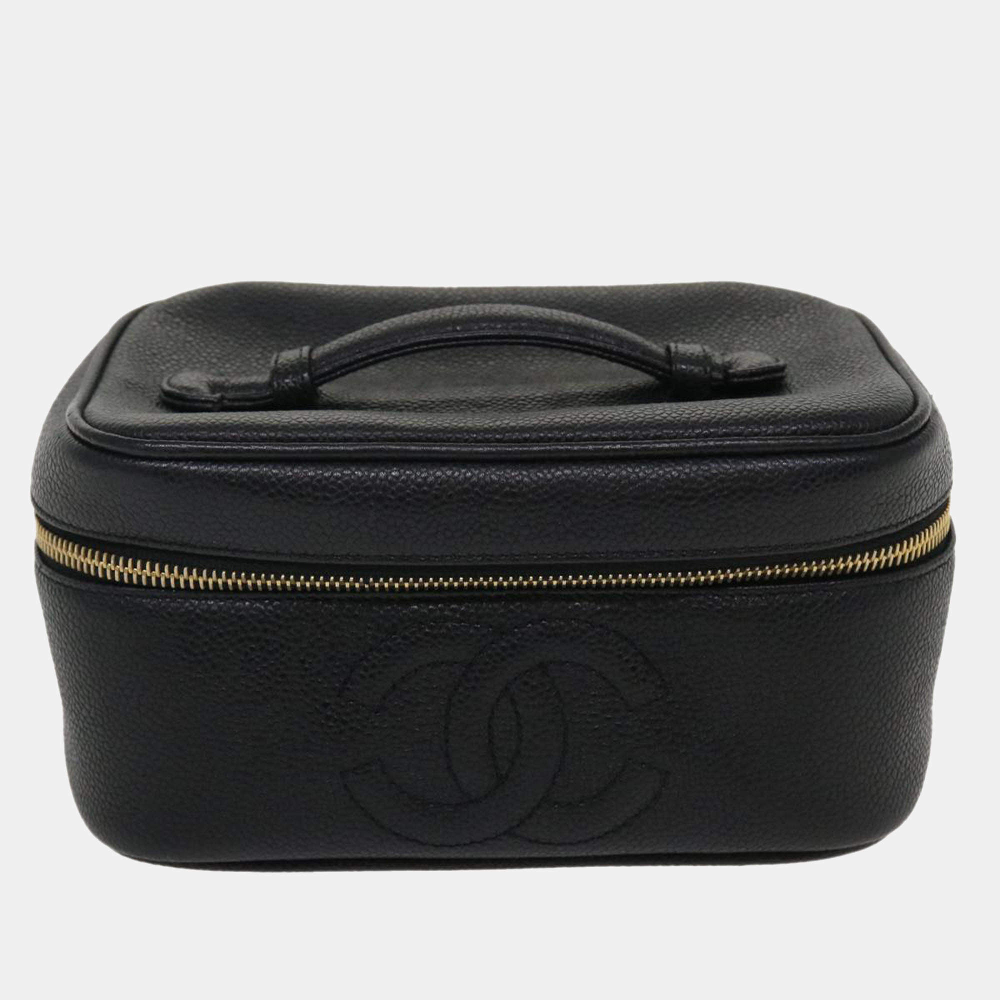 Pre Owned Chanel Black Leather CC Vanity Case
