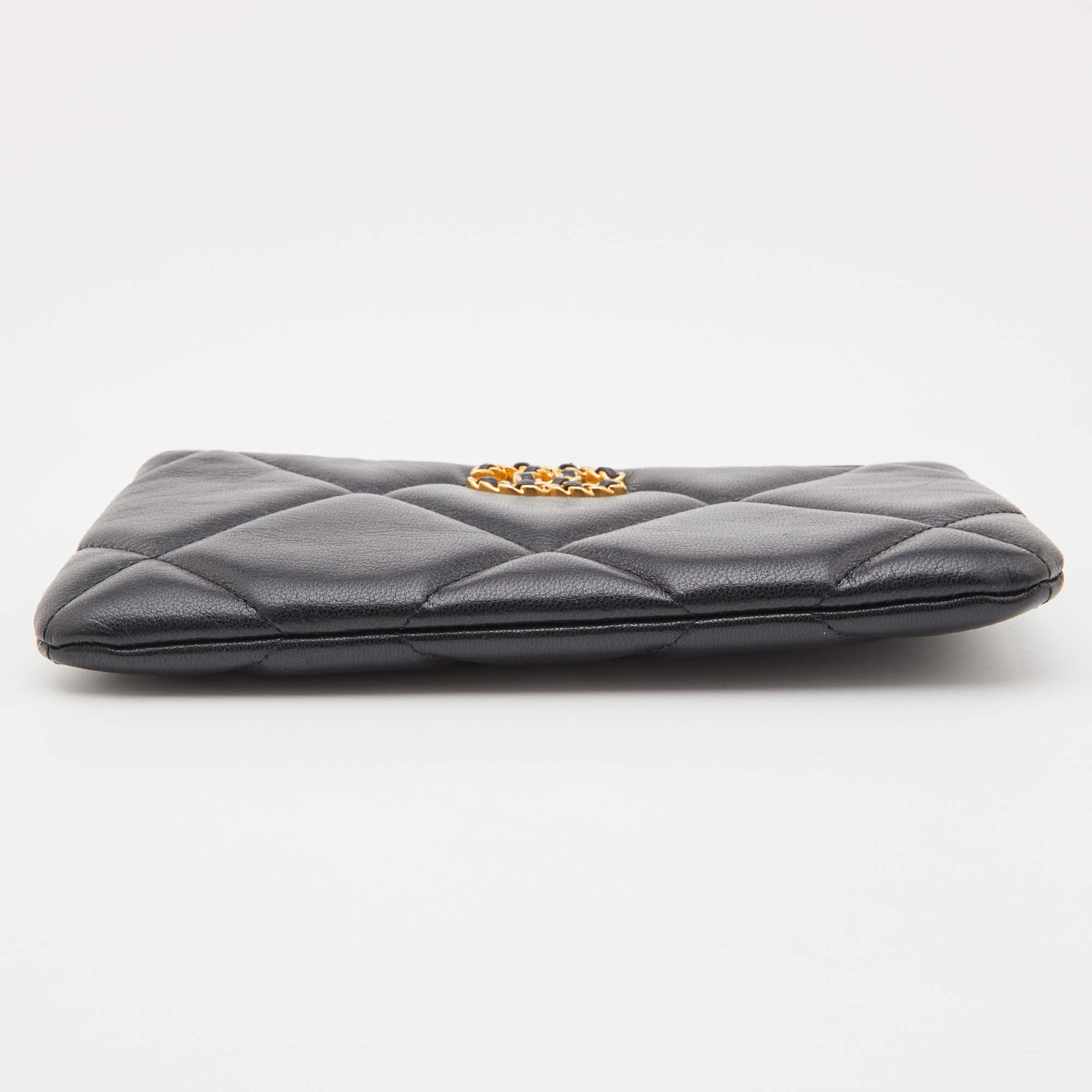 Chanel 19 Chain Pouch Handbag Ap2099 Lambskin Coco Black Gold Metal  Fittings  eBay