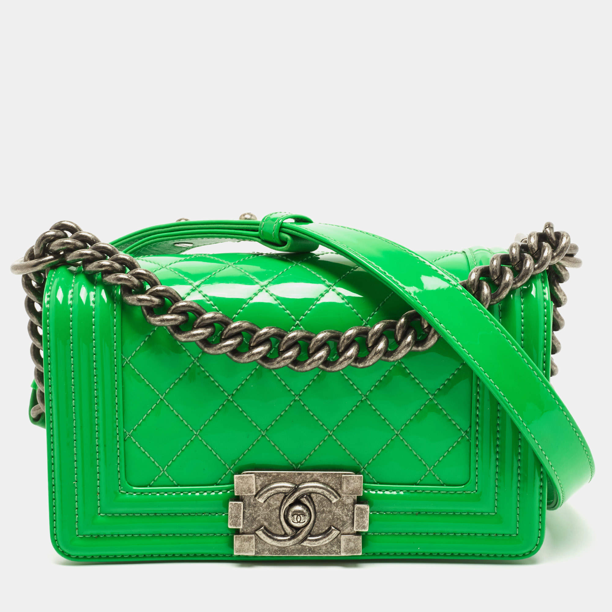 Chanel boy green mermaid new medium Luxury Bags  Wallets on Carousell