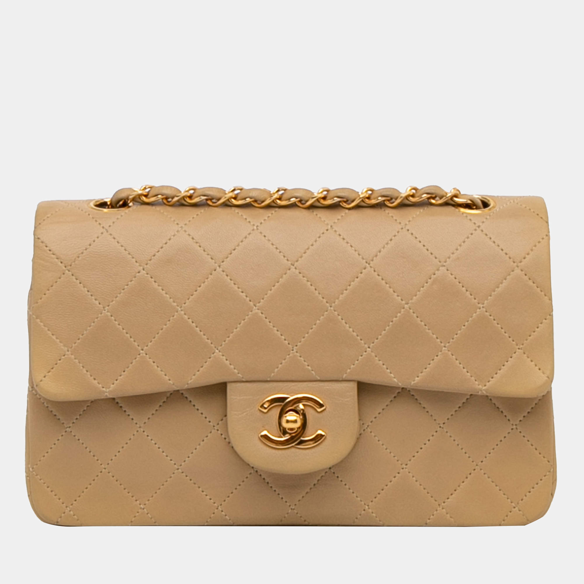 Chanel Vintage Lambskin Leather Dual Slip Pocket Camera Shopper Shoulder Bag
