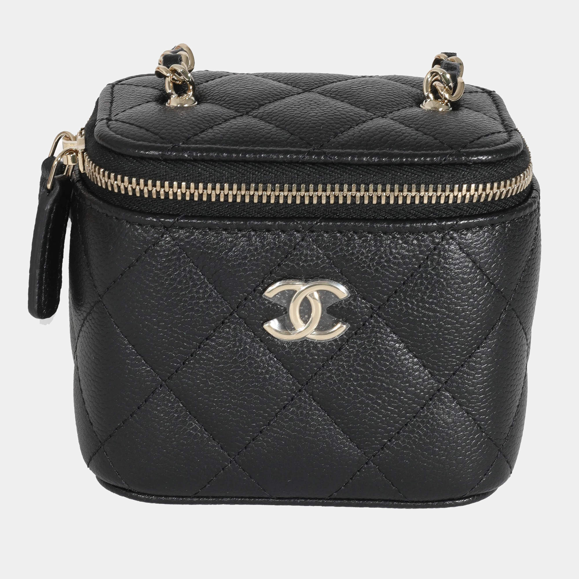 Chanel Black Quilted Caviar Leather CC Mini Vanity Case Chanel | TLC