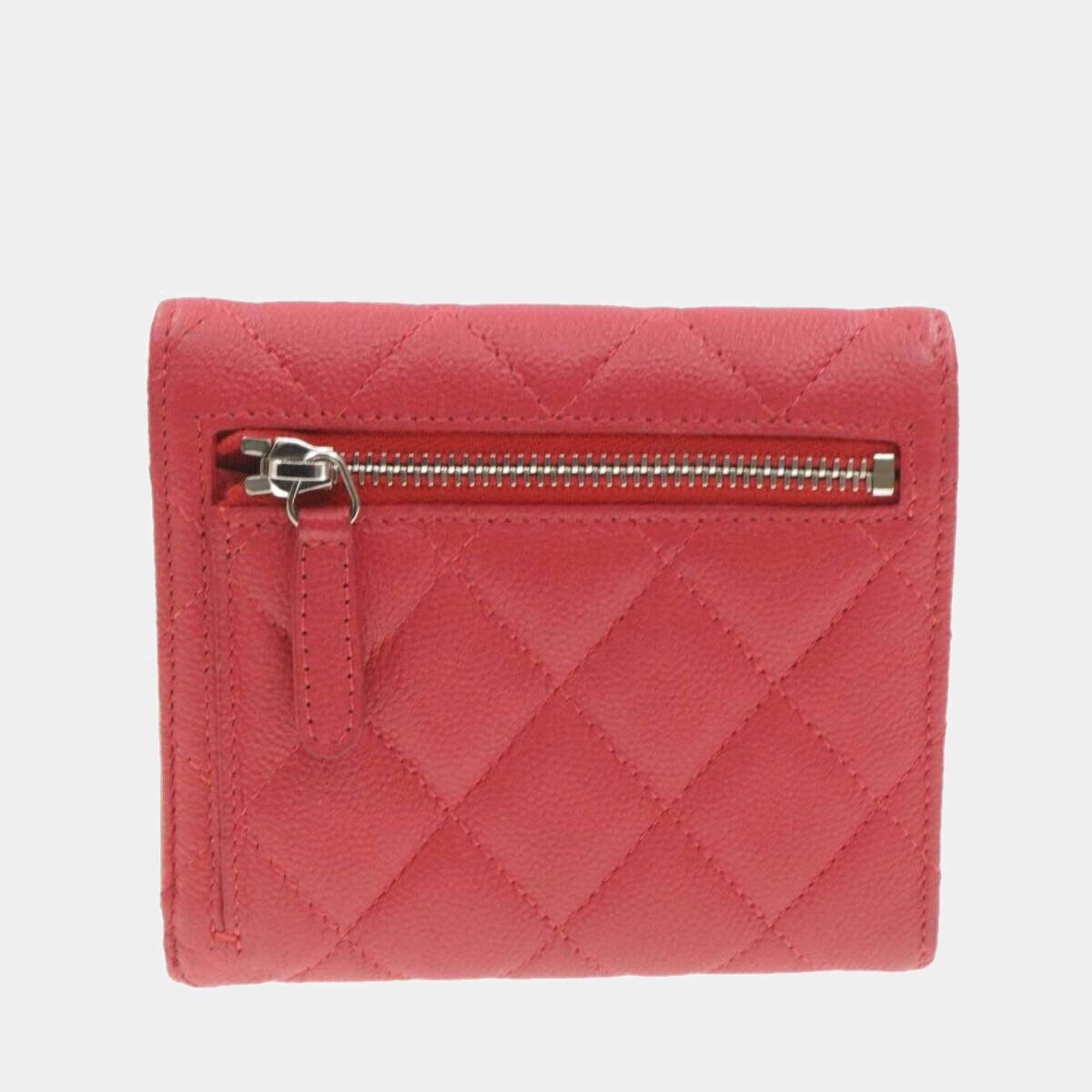 Chanel Pink Caviar Leather flap Wallet Chanel