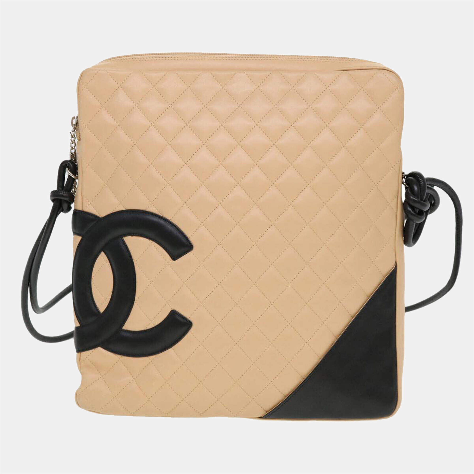 Chanel Beige Leather Cambon Ligne Shoulder bag Chanel