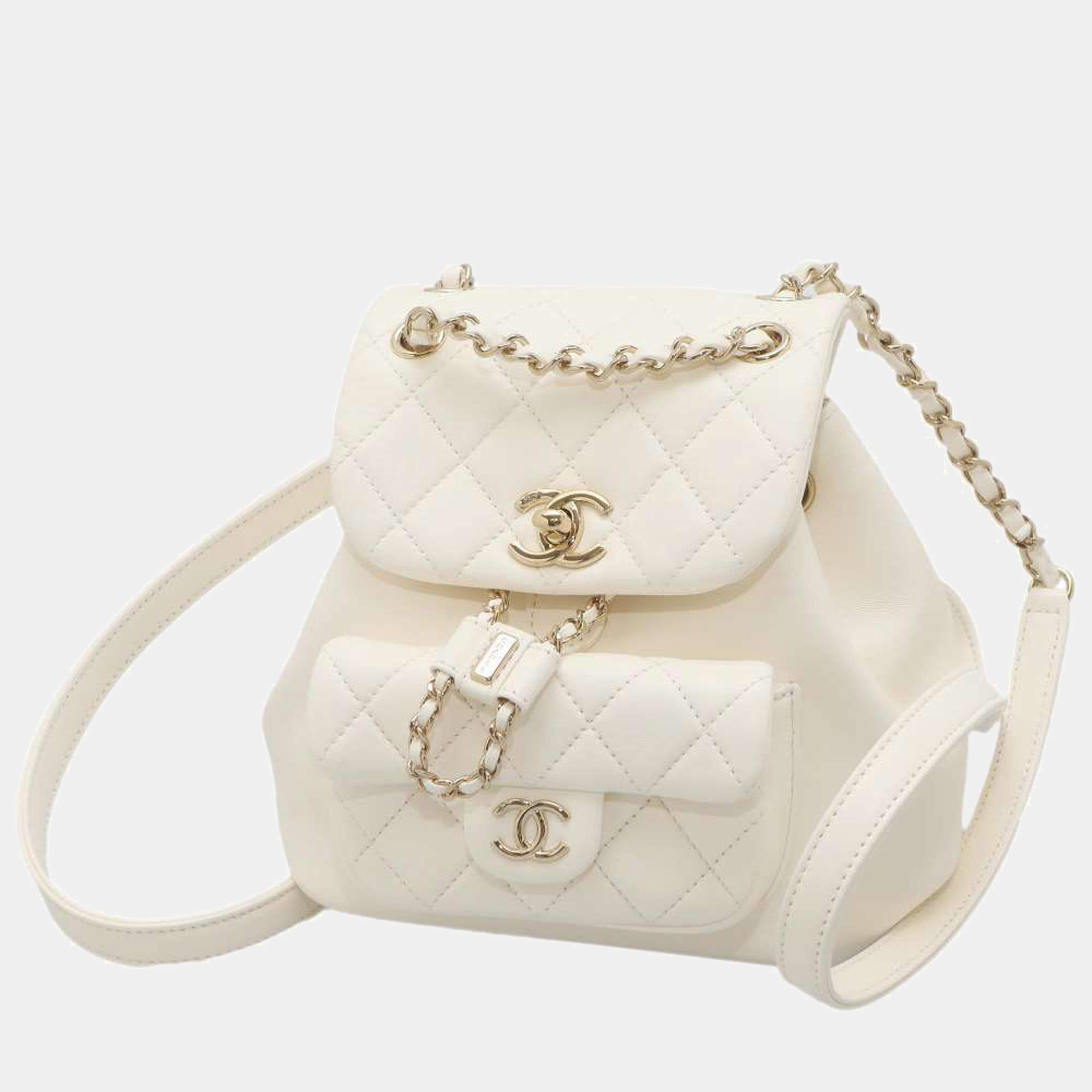 Chanel White Leather Small Duma Backpack Chanel | The Luxury Closet