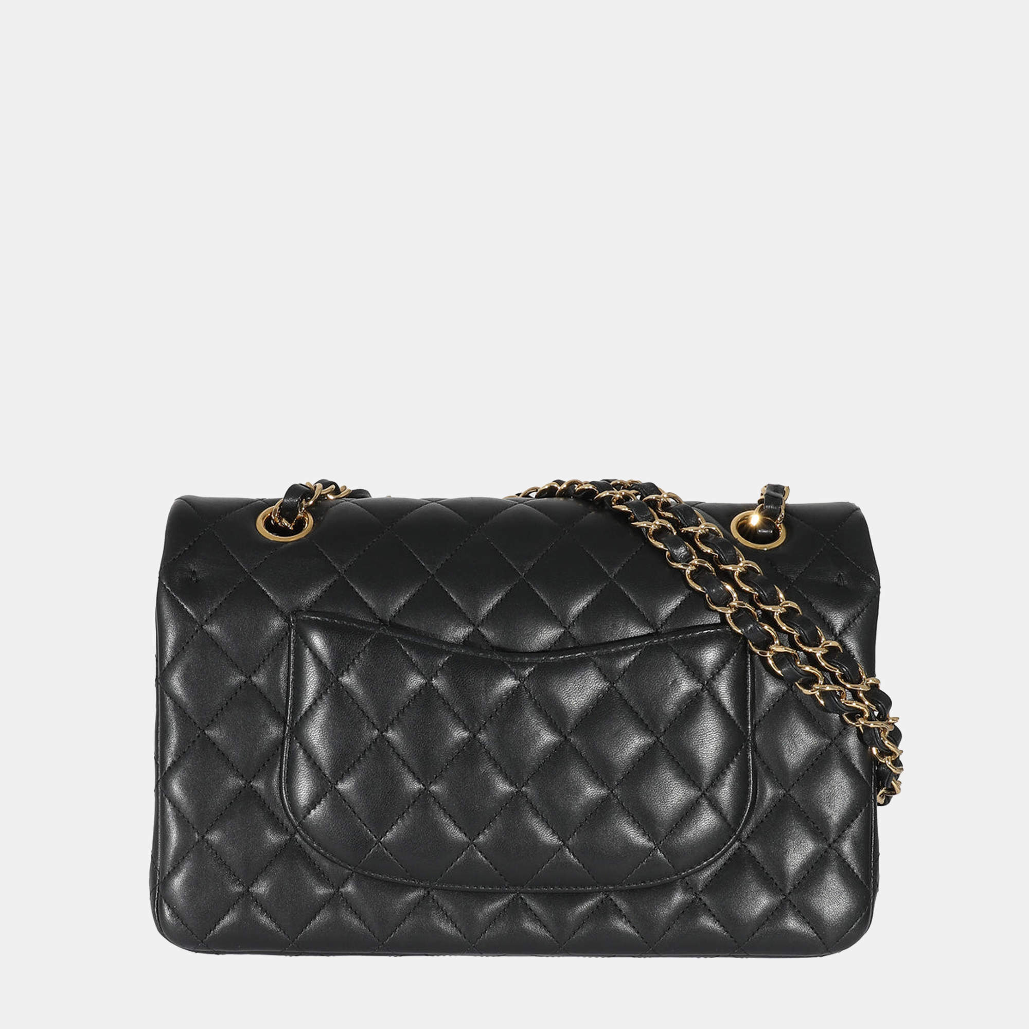  Chanel, Pre-Loved Black Quilted Lambskin Full Flap Bag Small,  Black : Luxury Stores