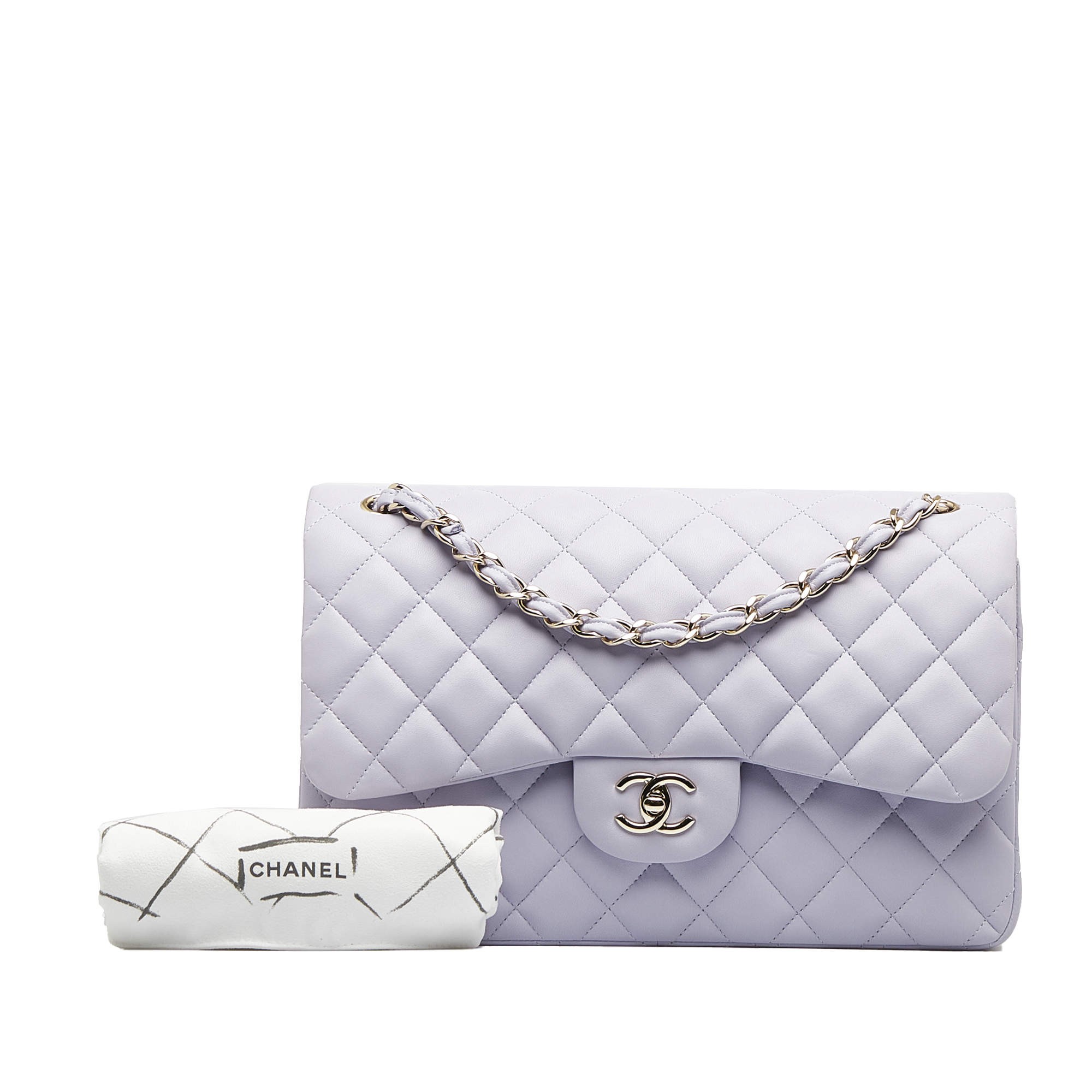 Chanel Small Classic CC Vanity Case Purple Lambskin Gold Hardware