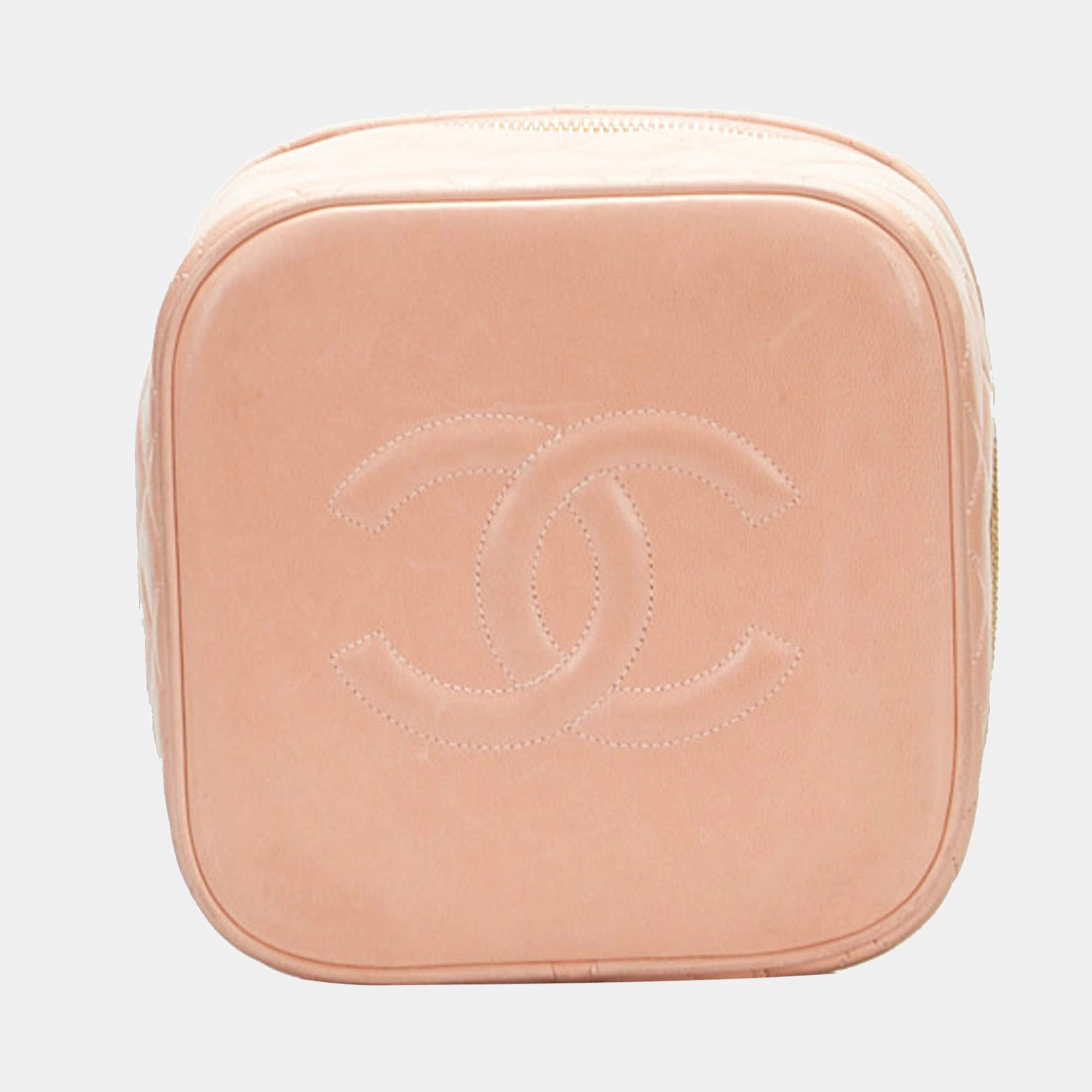 chanel pink makeup bag
