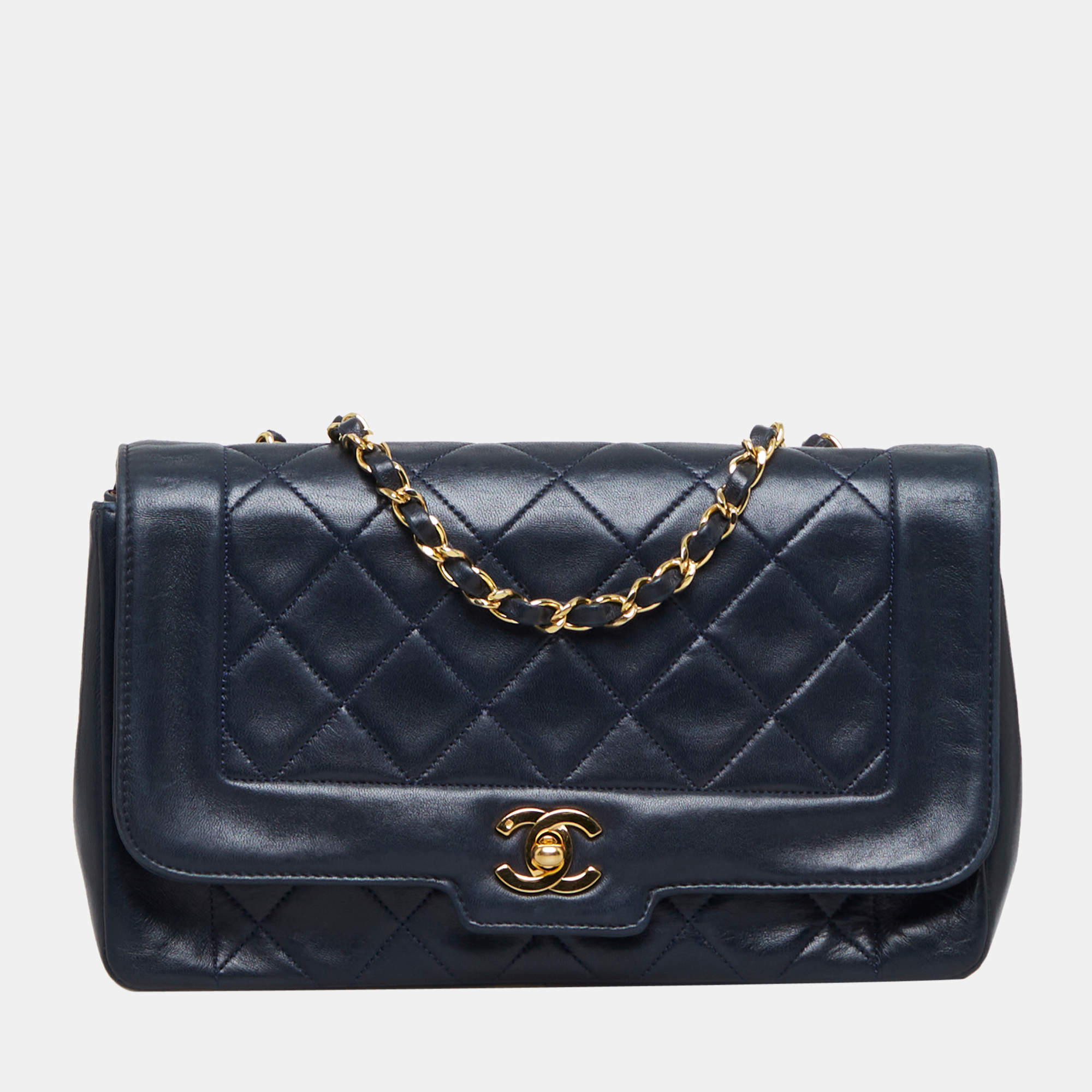 Pre Owned Chanel Black Classic Lambskin Single Flap